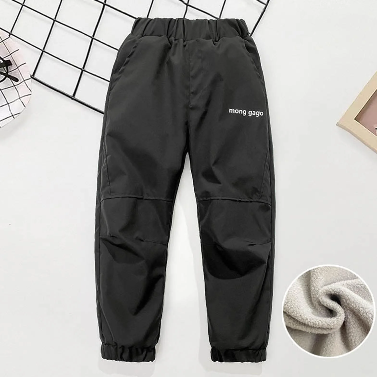 Pantalones Deportivos Largos para niños, Pantalones atléticos, Pantalones de chándal para niñas, Pantalones térmicos, Gruesos, cálidos, Impermeables n8