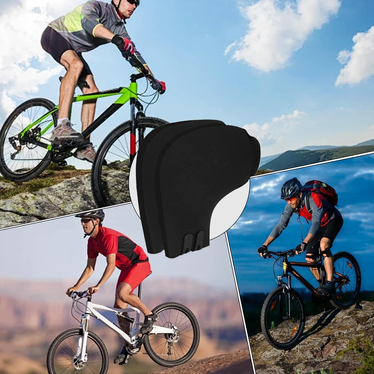 Manoplas para manillar de bicicleta, guantes de manillar de bicicleta, calentadores de manos para invierno y clima frío, guantes calentadores de manos para ciclista