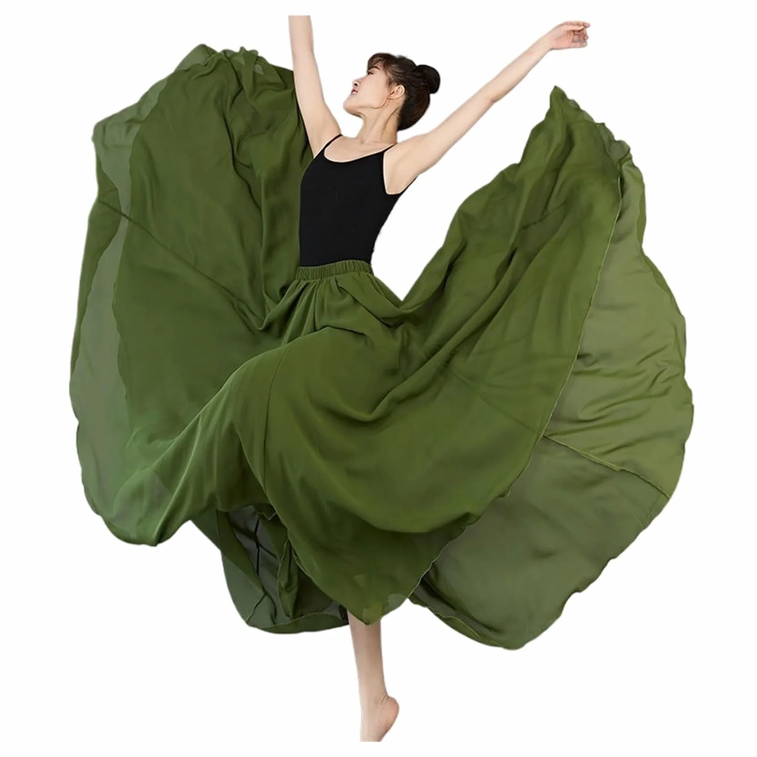 Falda De Gasa 360/540/720 Grados For Ballet, Danza Del Vientre, Faldas Largas For Mujer, Ropa Práctica For Bailarinas, Baile Surtida