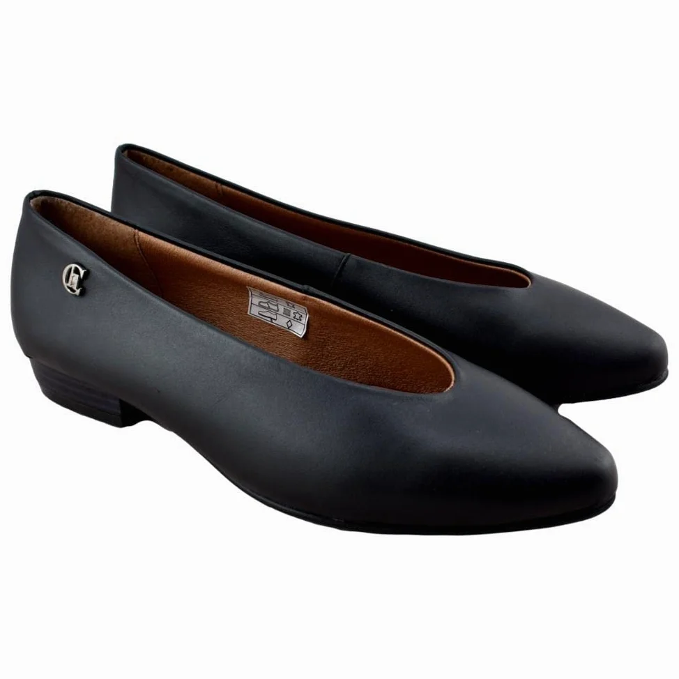 CHAMBY - Manoletina de Piel con tacón bajo 734451 Cuero