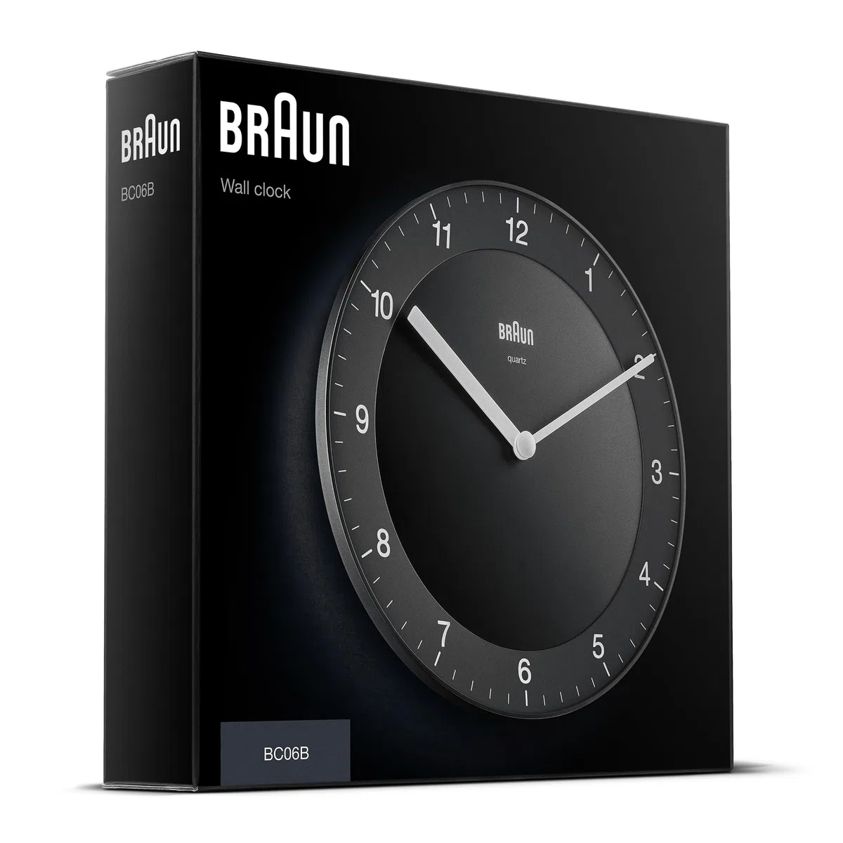 Braun Reloj de Pared analógico clásico Movimiento de Cuarzo silencioso, de fácil Lectura, diámetro del 20 cm en Negro, Modelo BC06B.