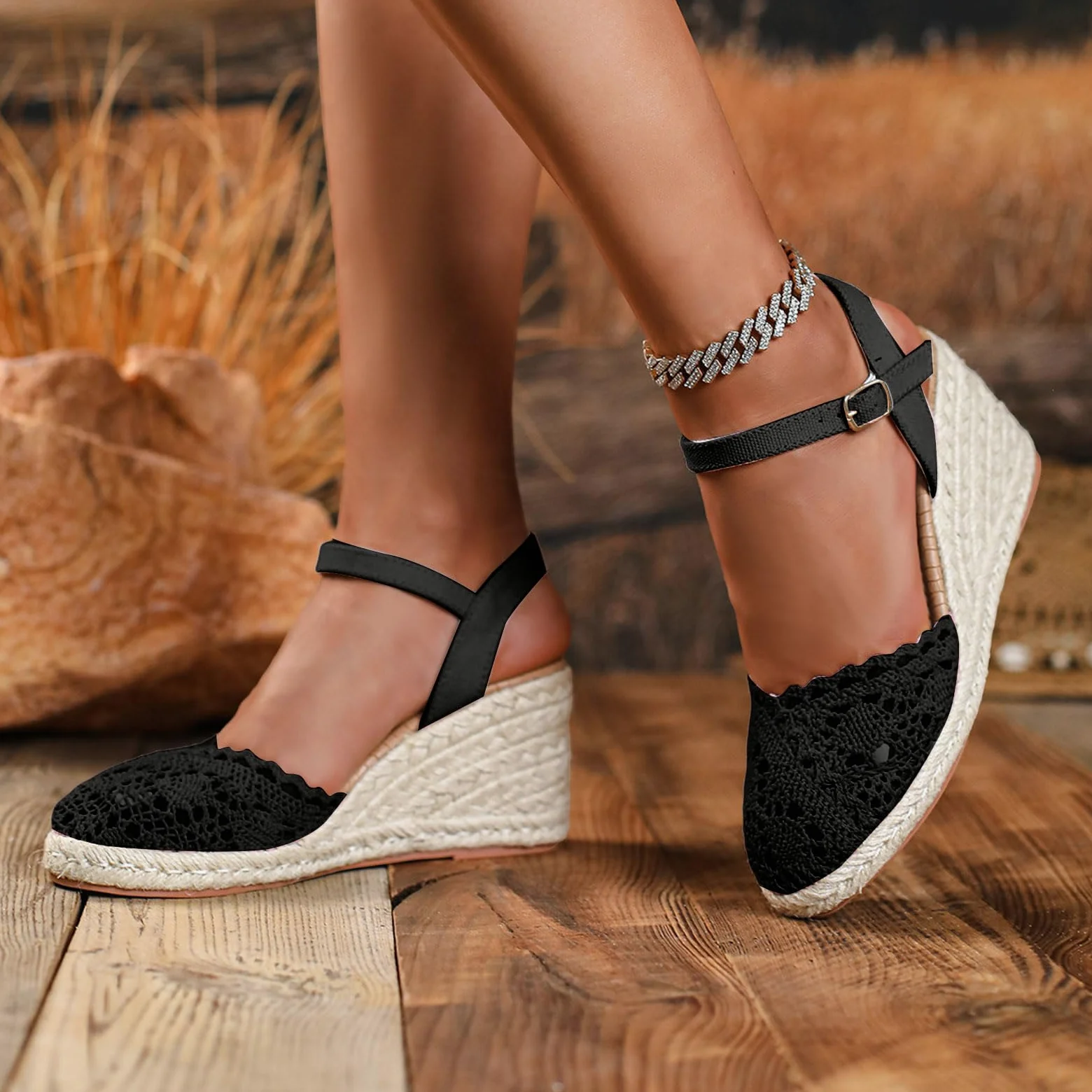 Sandalias Cós Para Mujer Sandalias Para Mujer Mules De Cuero Cós De Verano Modernas Con Cuña Y Pantuflaspremium Sandaliasde Verano Con Anti Transpirables Estilo Bohemio Punta Abierta Y Tacón Bloque