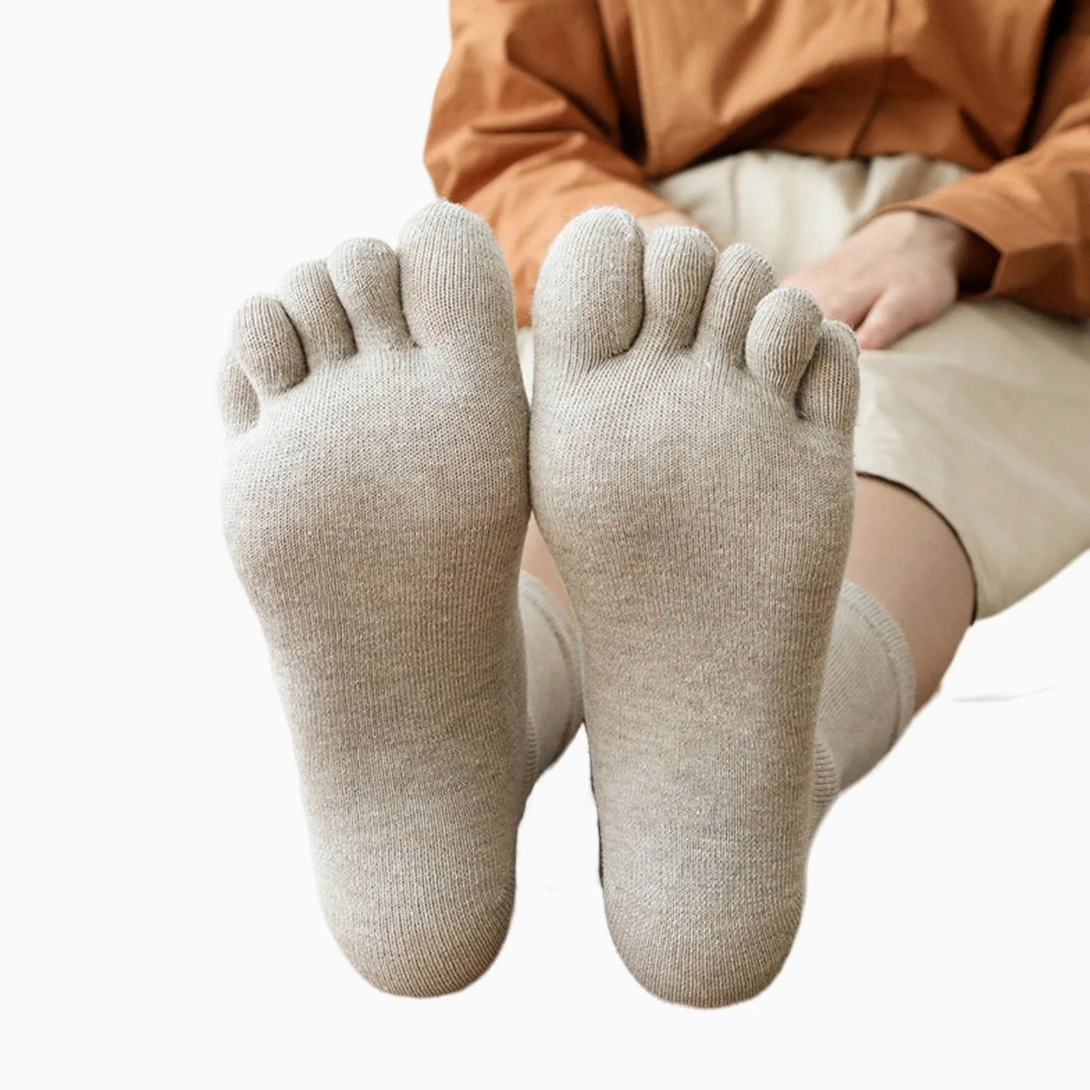 MOGSA Calcetines para mujer, 3 piezas, con cinco dedos, informales, cómodos, cálidos, separados, para mujer