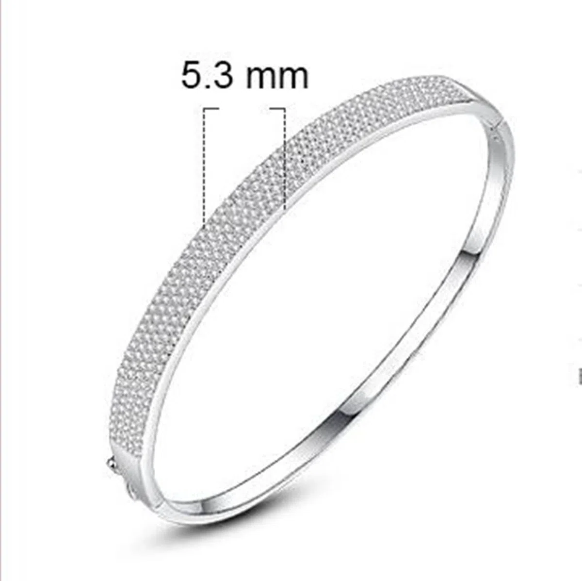 Brazalete de Mujer Oro Blanco 9 K / 14 K / 18 K, Simple con Moissanita, Cadena 16 CM, Brazaletes Plata Mujer
