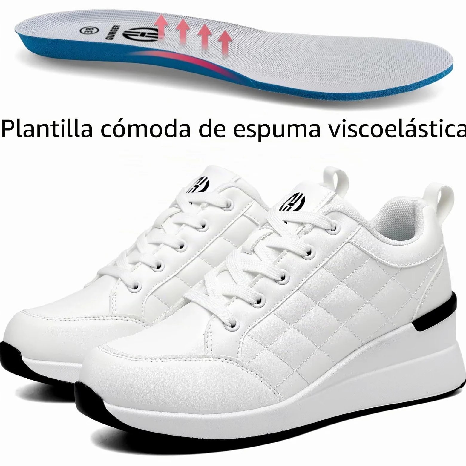 Zapatillas de Cuña para Mujer, Tacón de Cuña de 6 CM, Ligeras y Transpirable