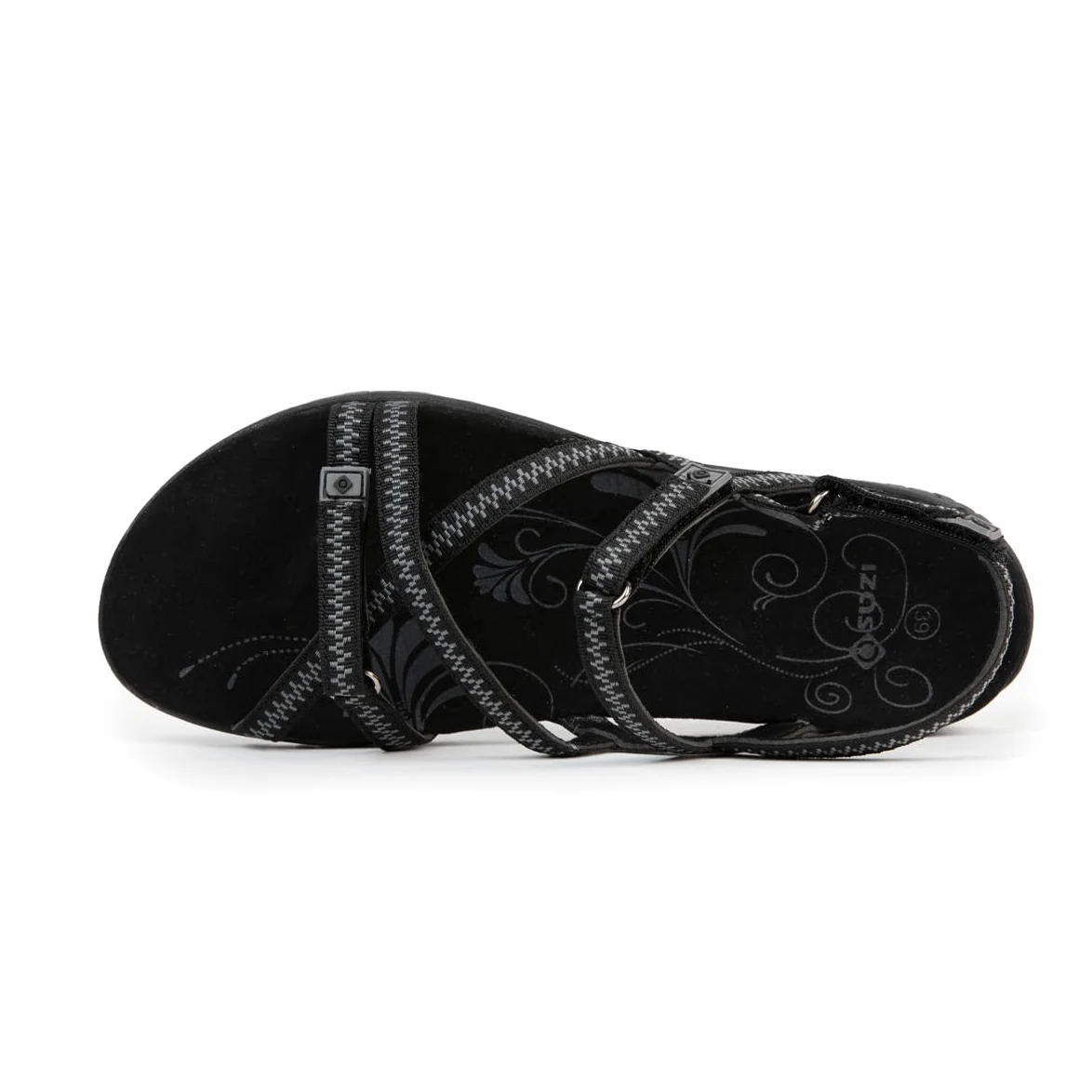 Izas Sandalias de Senderismo para Mujer Deportivas y Cómodas. Sandalias Planas de Verano para Trekking y Caminar de Diseño Ergonómico con 3 Ajustadores. Color Negro