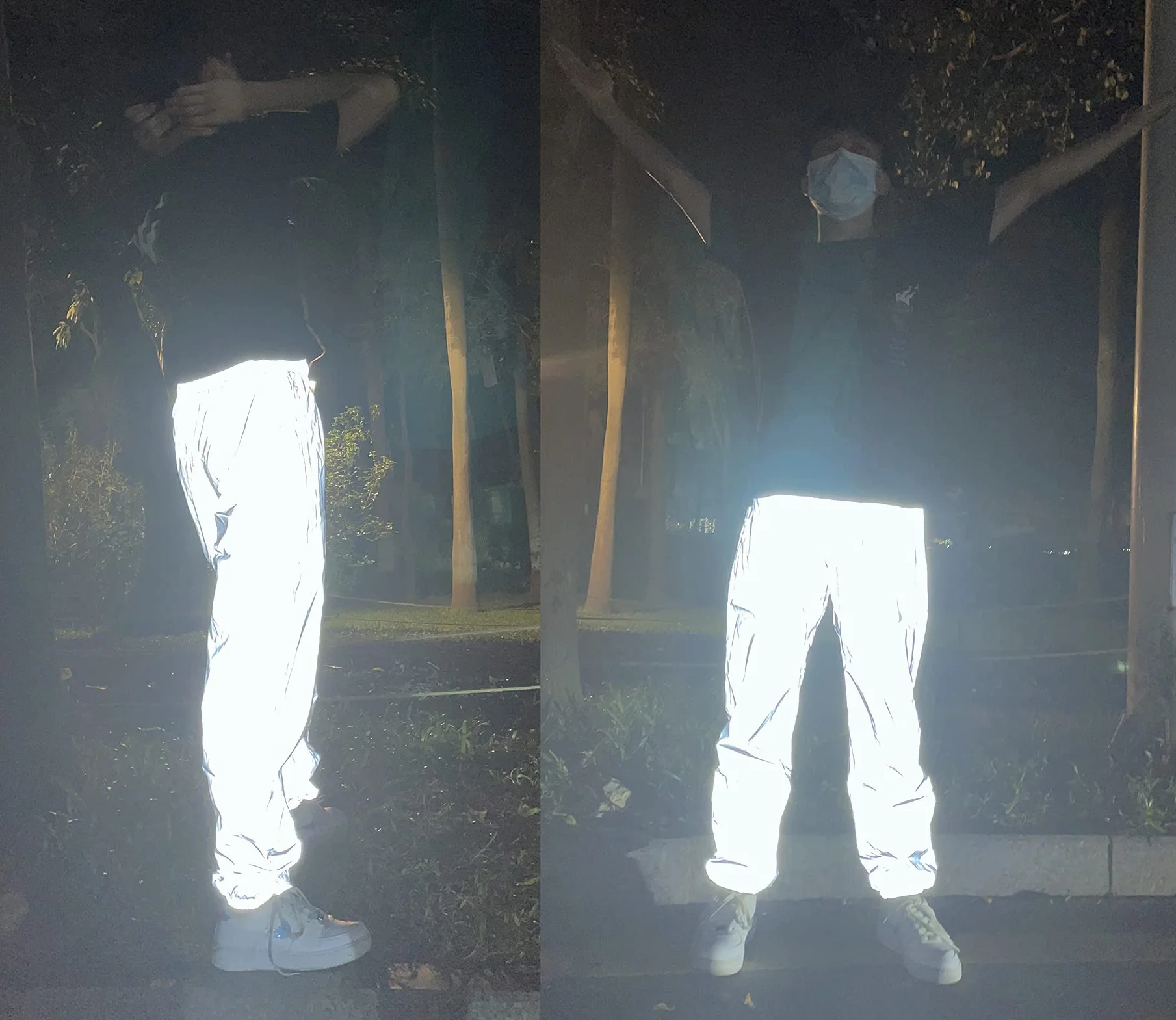 NewL Pantalones Reflectantes Hombre Gris