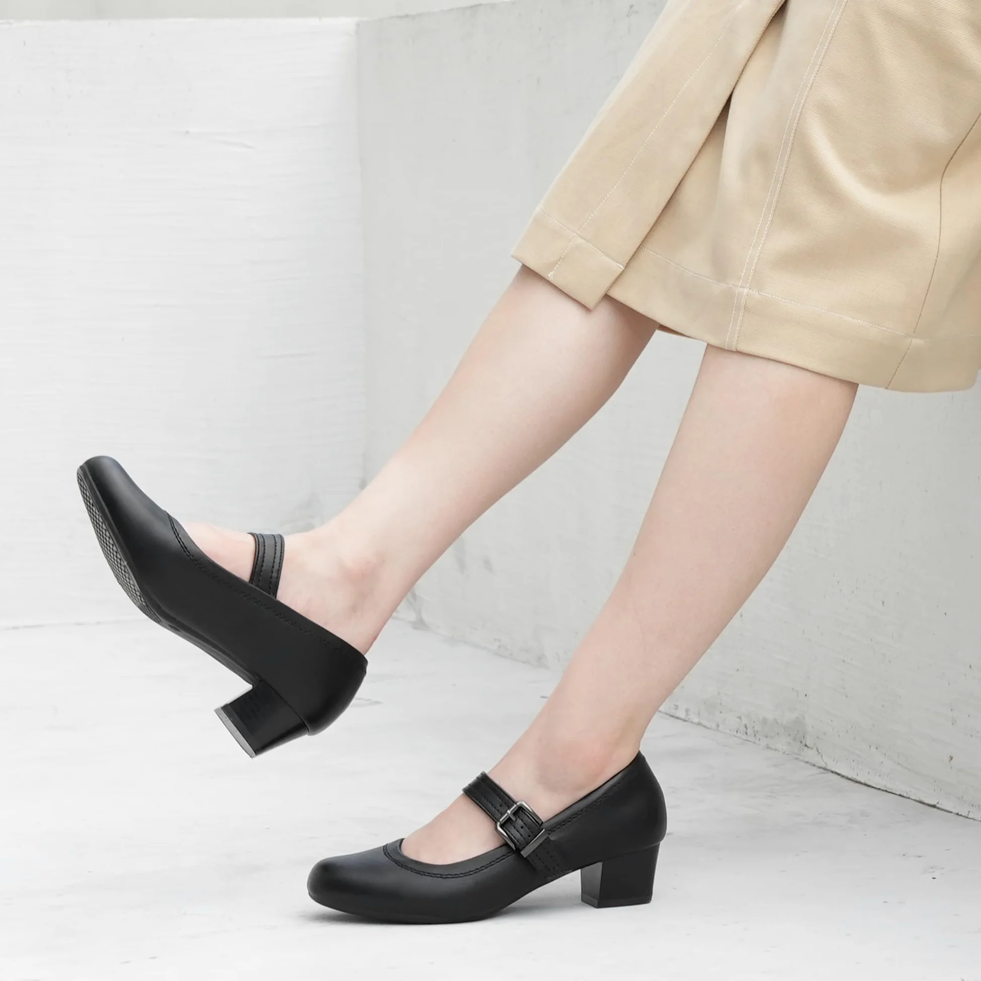 Ortho + Rest Zapatos Mary Janes para juanetes Zapatos ortopédicos de Vestir Tacones Bajos y Gruesos Bombas de Trabajo