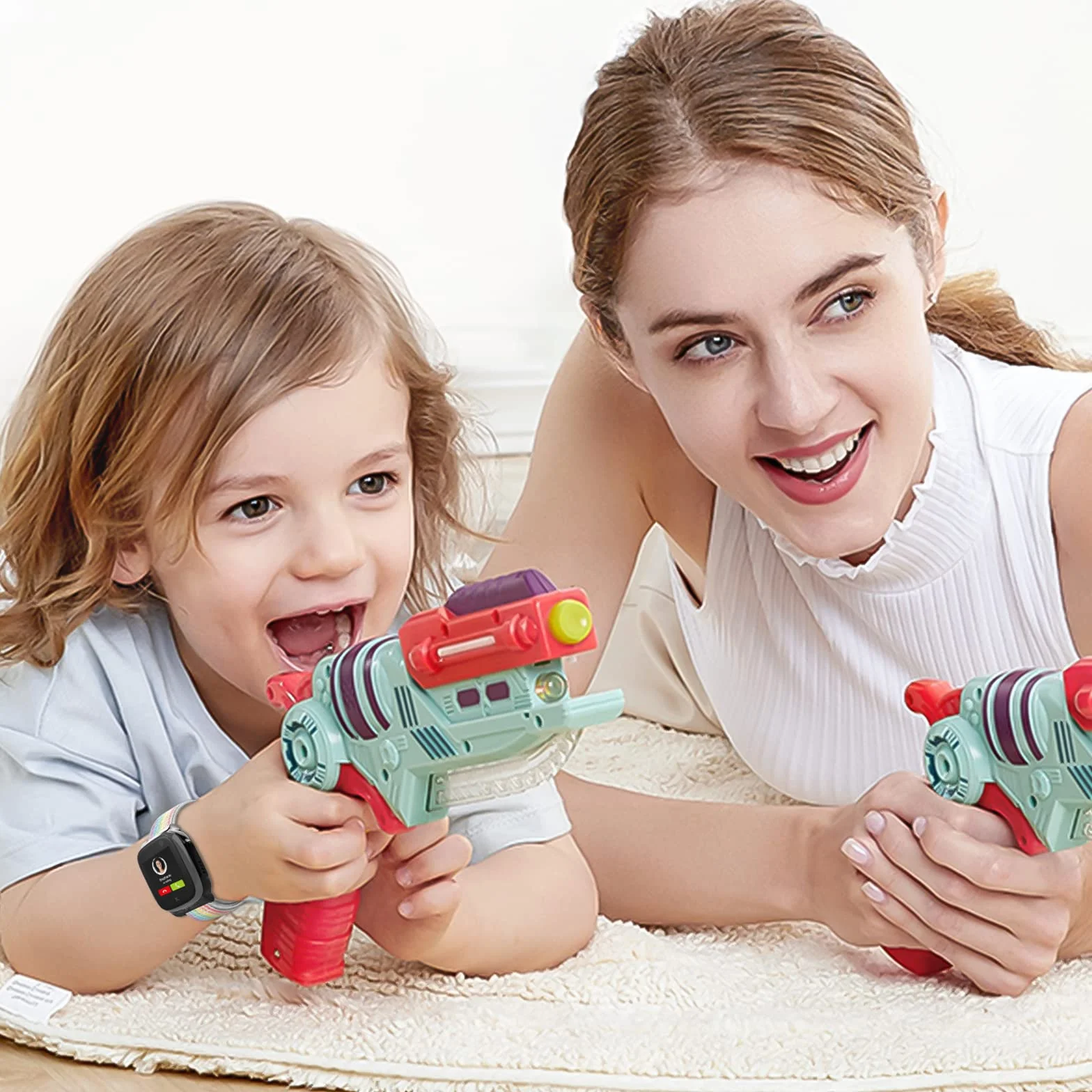 Correa Compatible con Xplora X5 /XGO 2/XGO 3, orrea de Reloj Deportivo de Nailon de Repuesto Ajustable y Transpirable para Niños y Niñas Compatible con Xplora X5 Play/XGO2/XGO3, Arco Iris