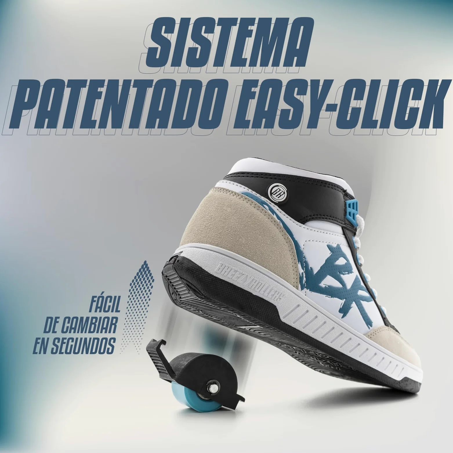 Breezy Rollers Zapatos con Ruedas para Niños | Zapatillas-Patines Infantiles | De Zapatos Callejeros a Patines en Segundos | Sistema de Clic Patentado | Zapatillas con Ruedas para Niñas y Niños