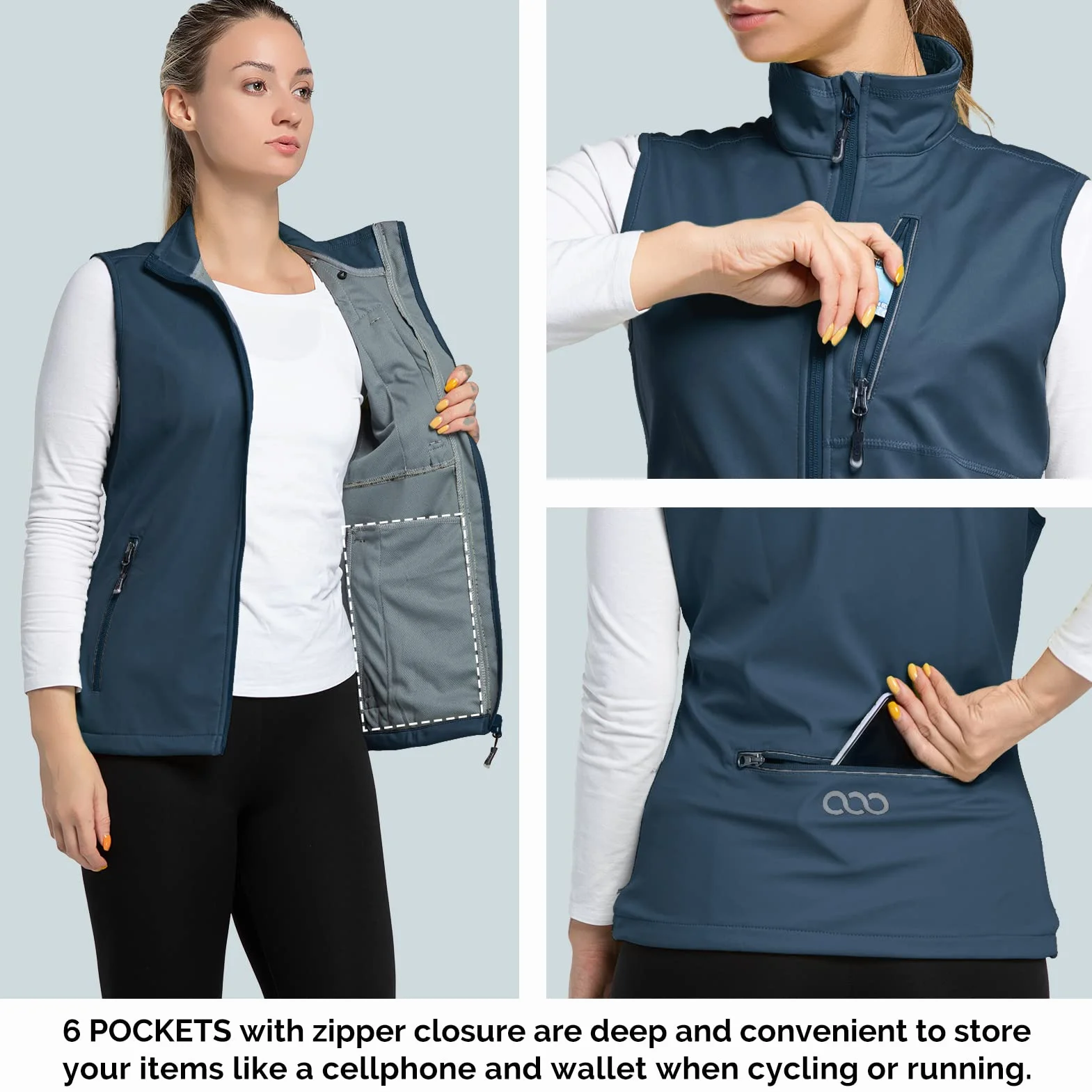Chaleco Outdoor Mujer Soft Shell Sin Mangas Cortaviento Impermeable Transpirable Running