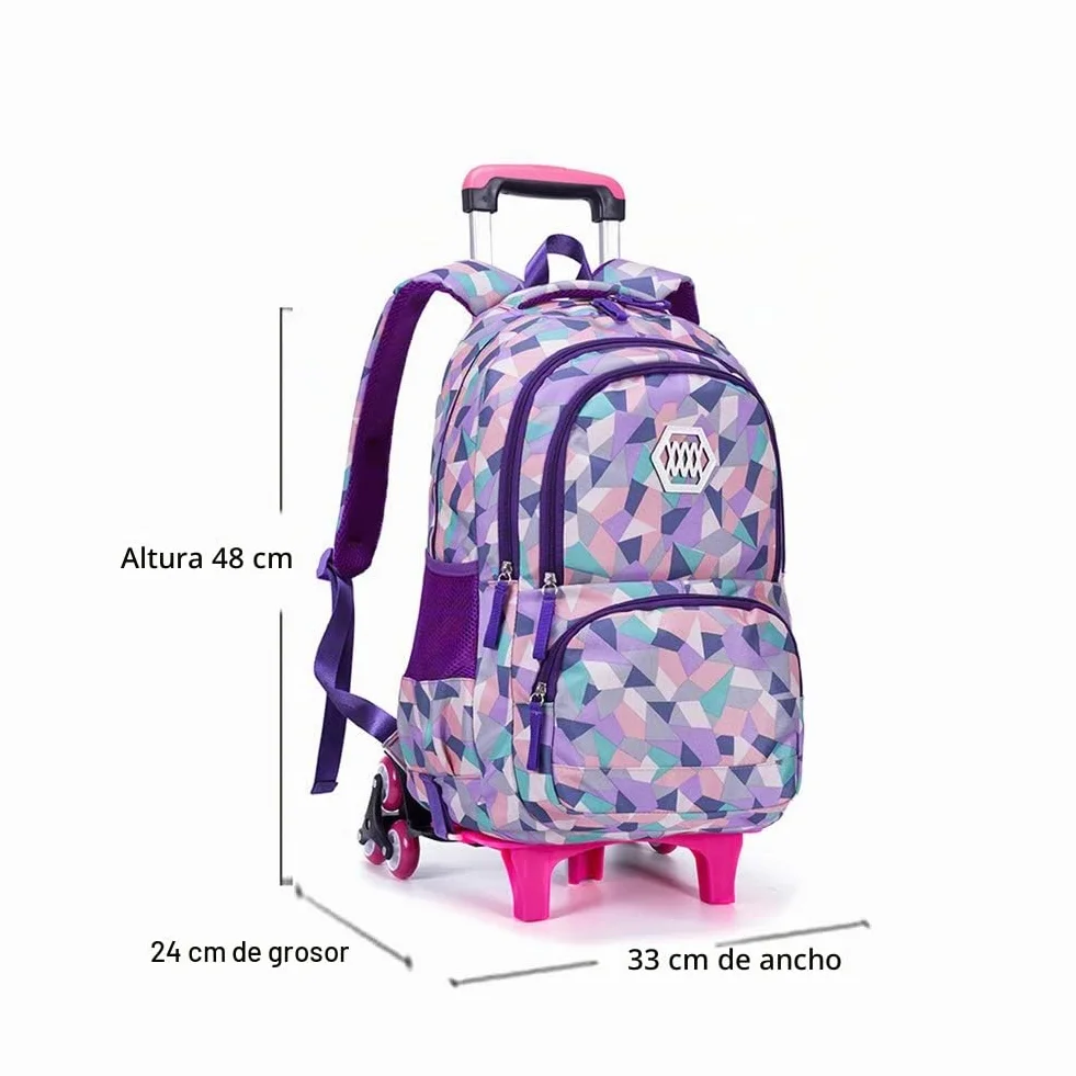 Mochilas Escolares con Ruedas, Bolsas Escolares con Ruedas Niña Mochilas Escolar Trolley para Niñas Estuches Escolares para Niñas y Niños