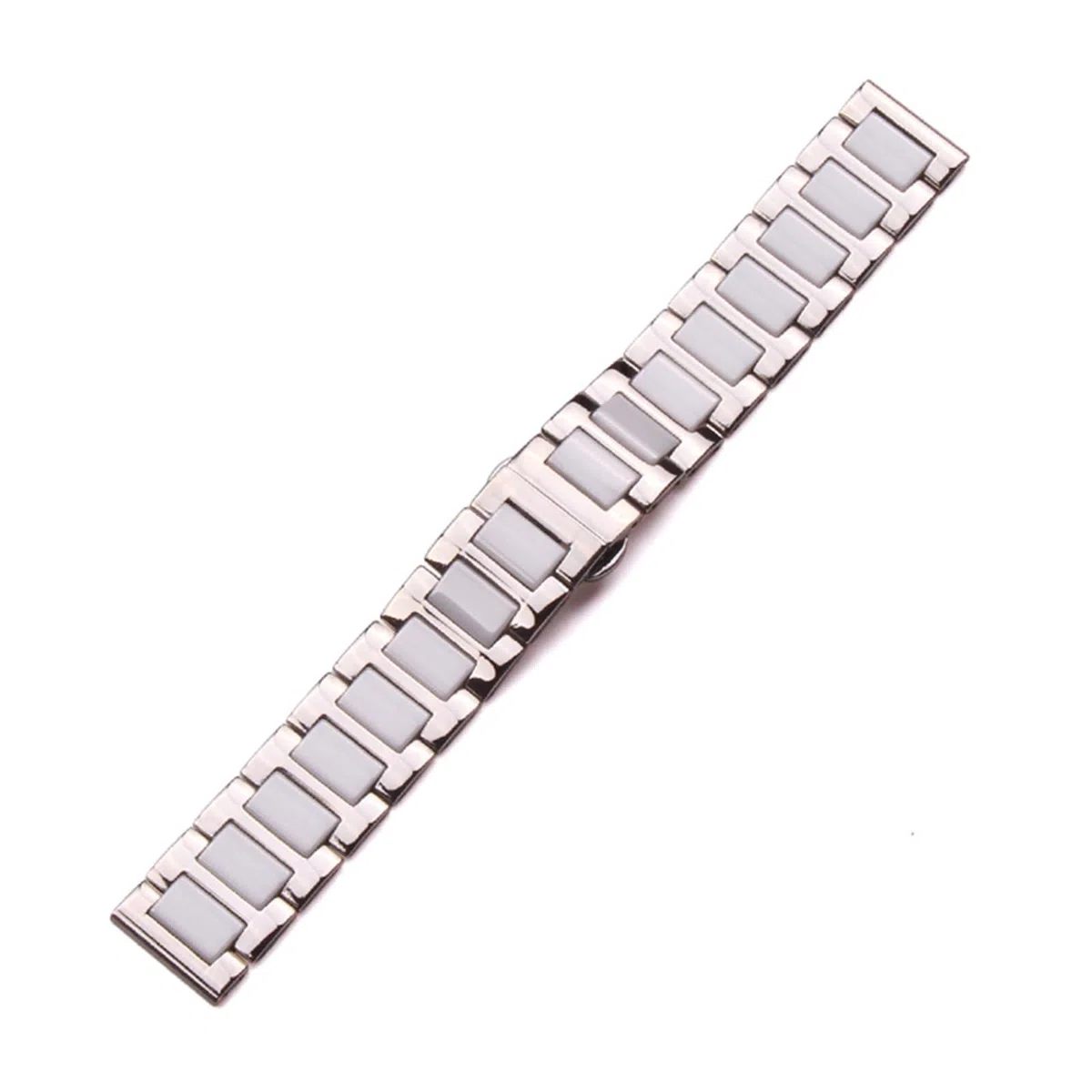 SiChouwz Pulsera De Cerámica De Acero Inoxidable Correa De Metal Sólido Blanco Negro
