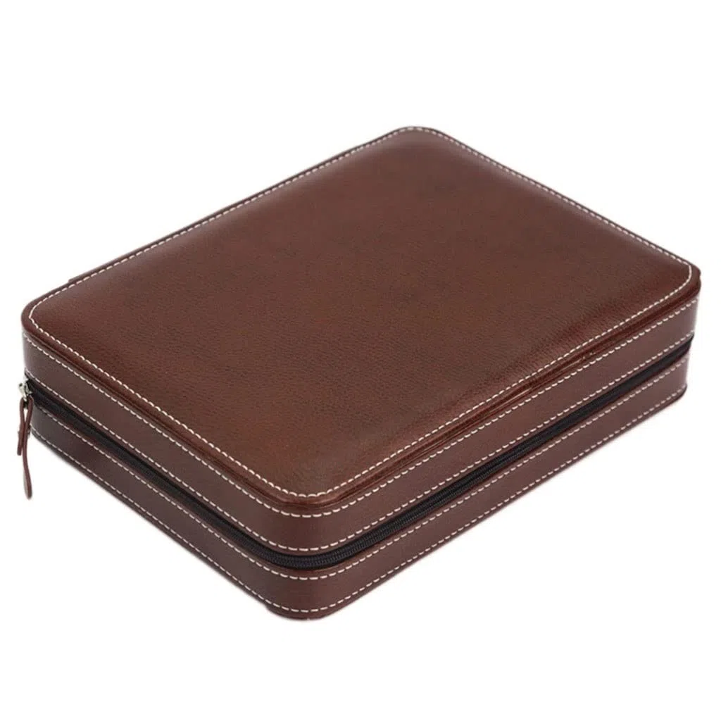 Caja de reloj almacenamiento cuero artificial