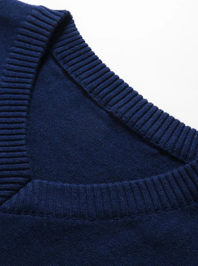 Jerséis sin Mangas para Hombre Chalecos de Punto con Cuello en V Jersey de Punto sin Mangas clásico Caballero Cardigans Chaqueta Otoño Invierno Prendas de Punto Pullover