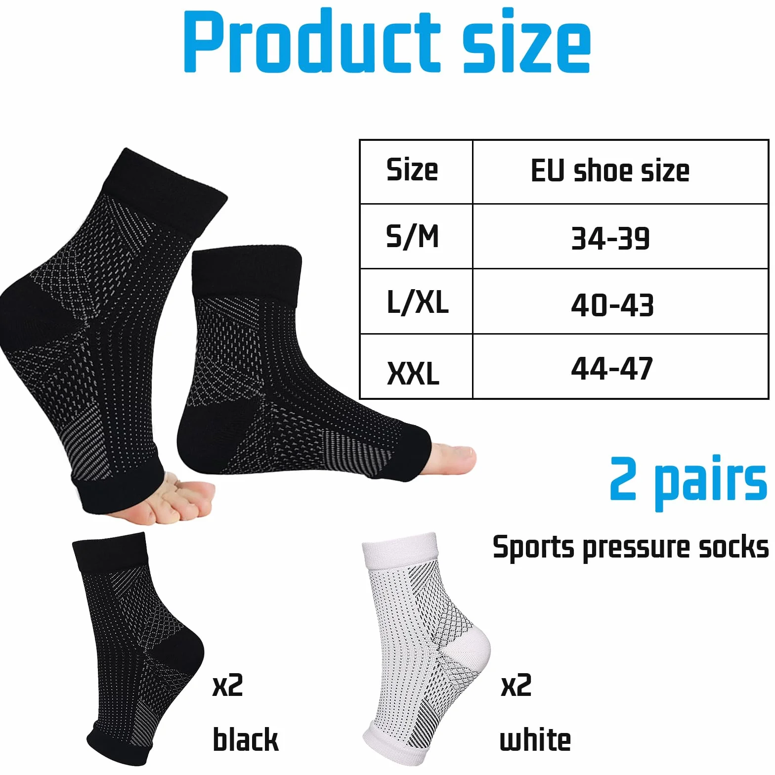 Calcetines de Compresión Ortopédicos para Mujer y Hombre, Fascitis Plantar y Neuropáticos