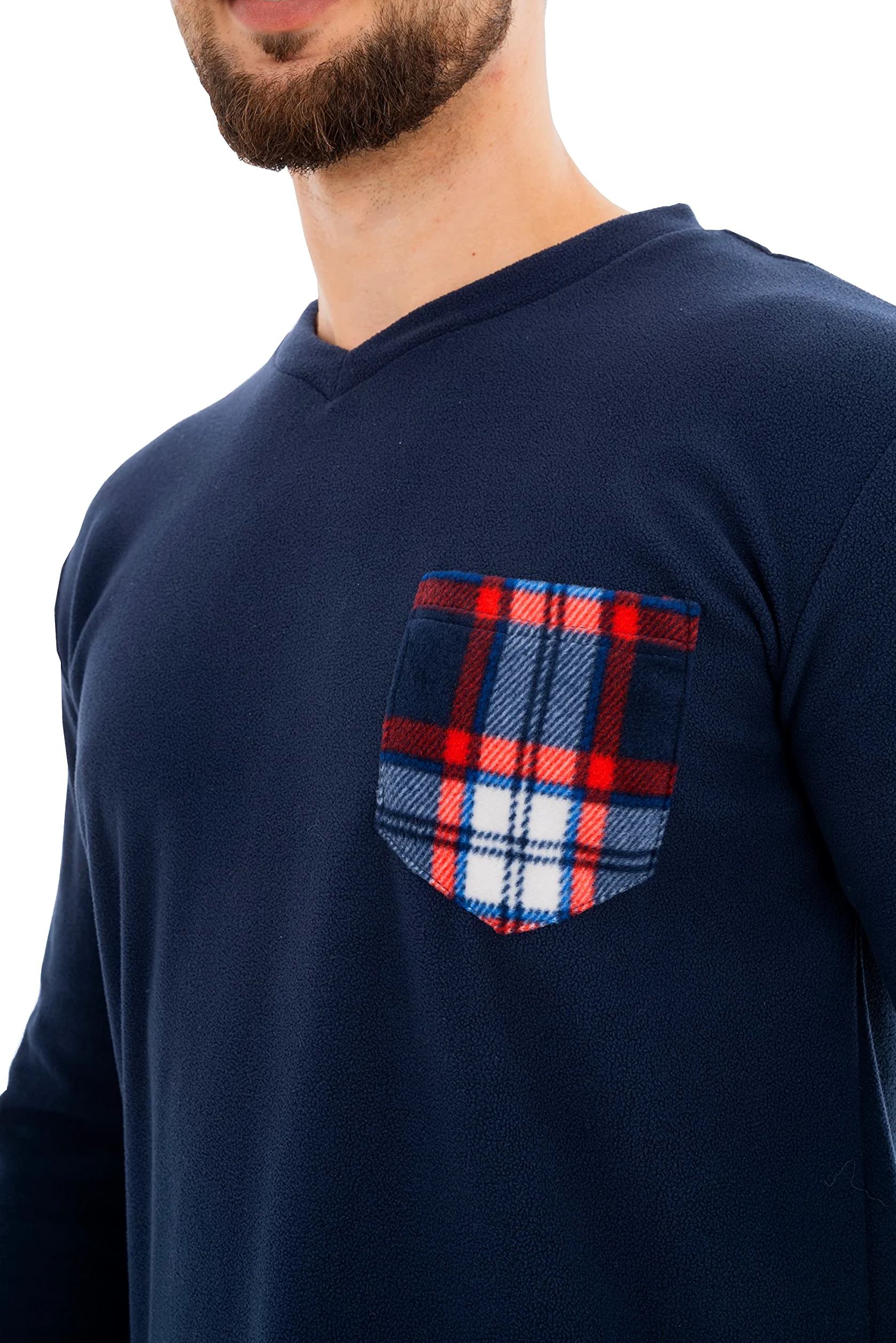 i-Smalls Pijama inverso para hombre, forro polar, manga larga, ropa de dormir