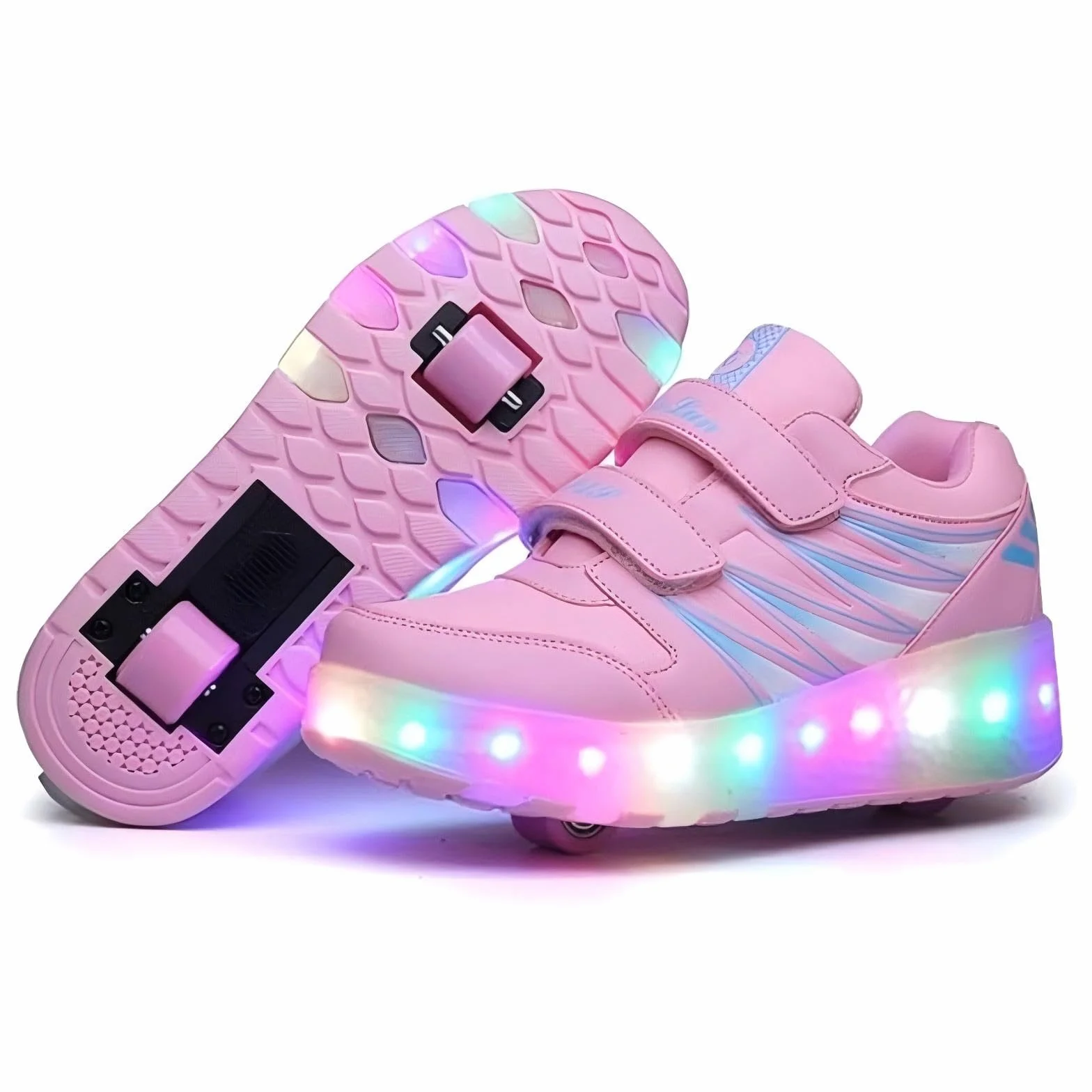 Zapatos con ruedas LED Recargable USB Doble Rueda Exterior para Niños