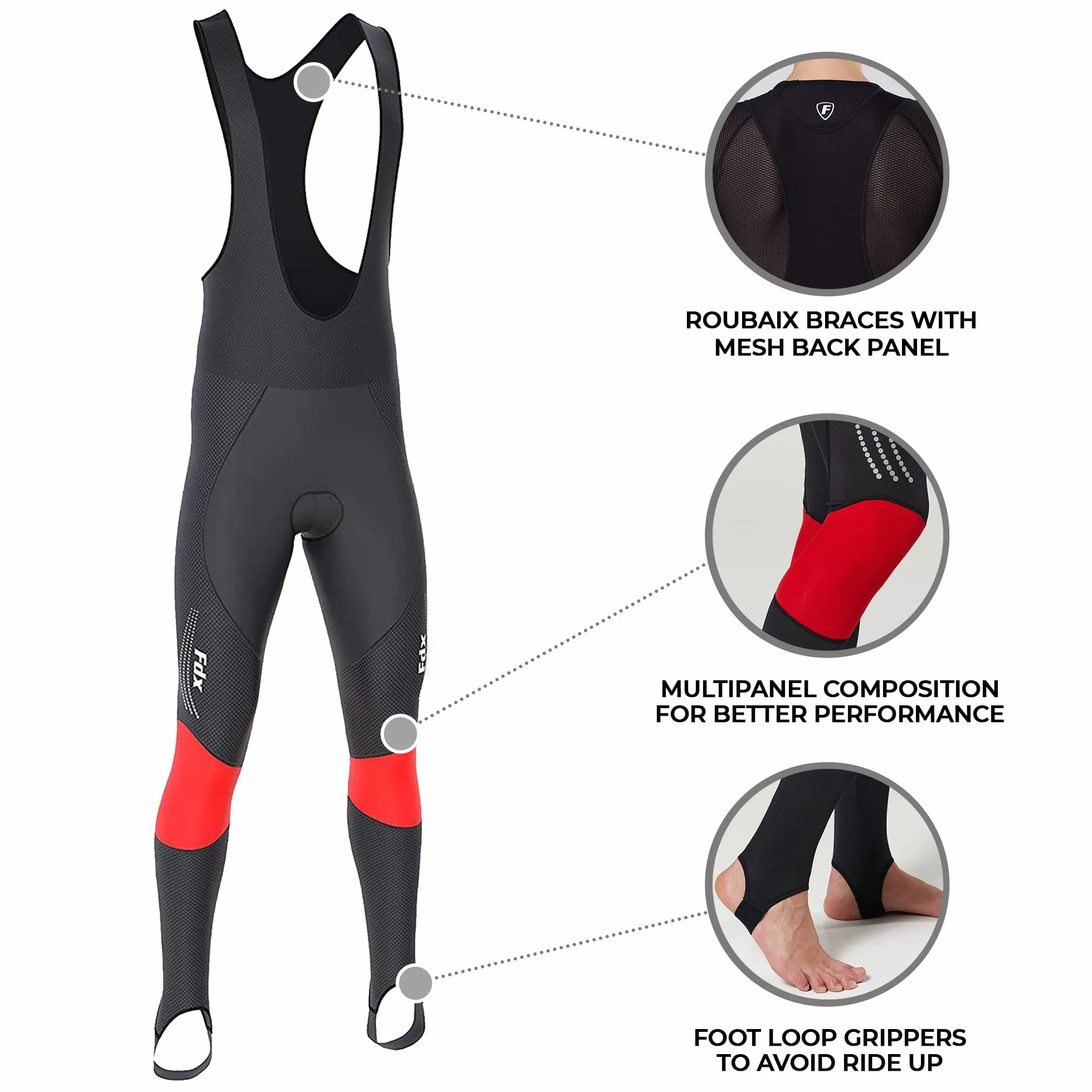 Culotte Largo Thermodream para Hombre, con badana 3D, térmico, Resistente al Agua, Tejido Super Roubaix, Cortaviento y de Secado rápido