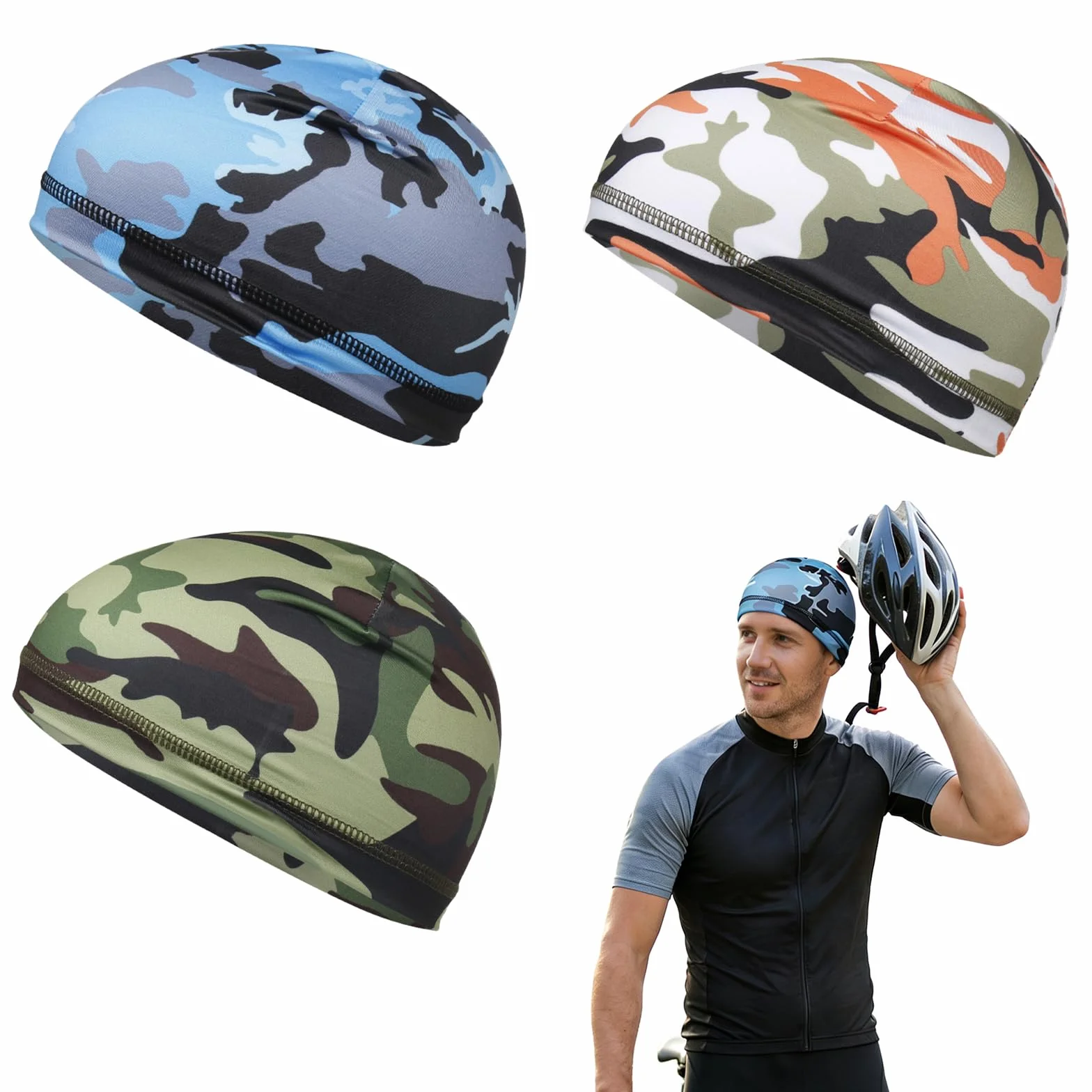 Gorro de Ciclismo Protección UV Sotocasco Bici Verano para Casco de Bicicleta para Hombres Mujeres
