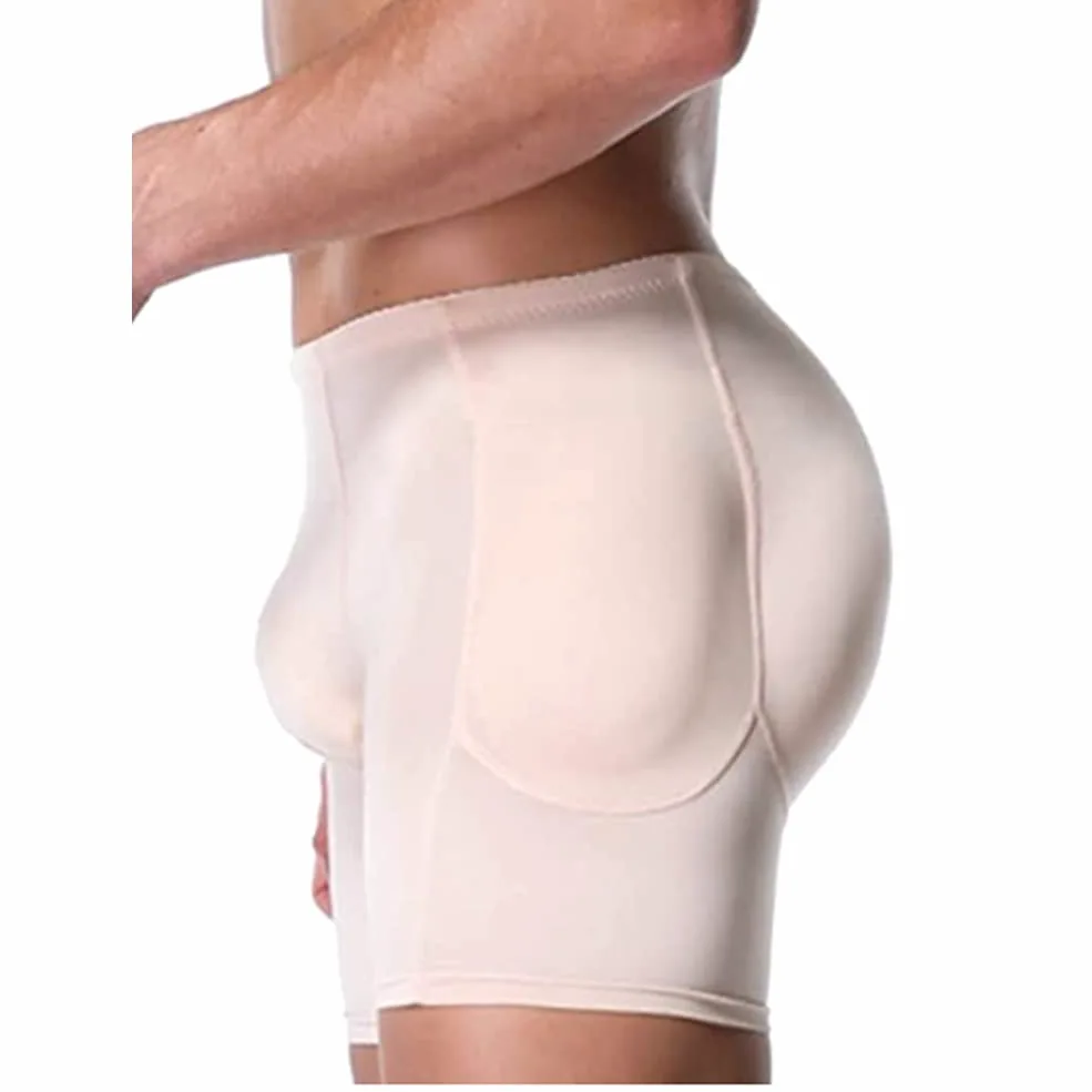 Pantalones levantadores de glúteos Falsos, Almohadillas de Encaje para realzar Las Caderas, Ropa Interior Moldeadora, Calzoncillos de Levantamiento Acolchados para hombr(Desnudo-XX-Grande
