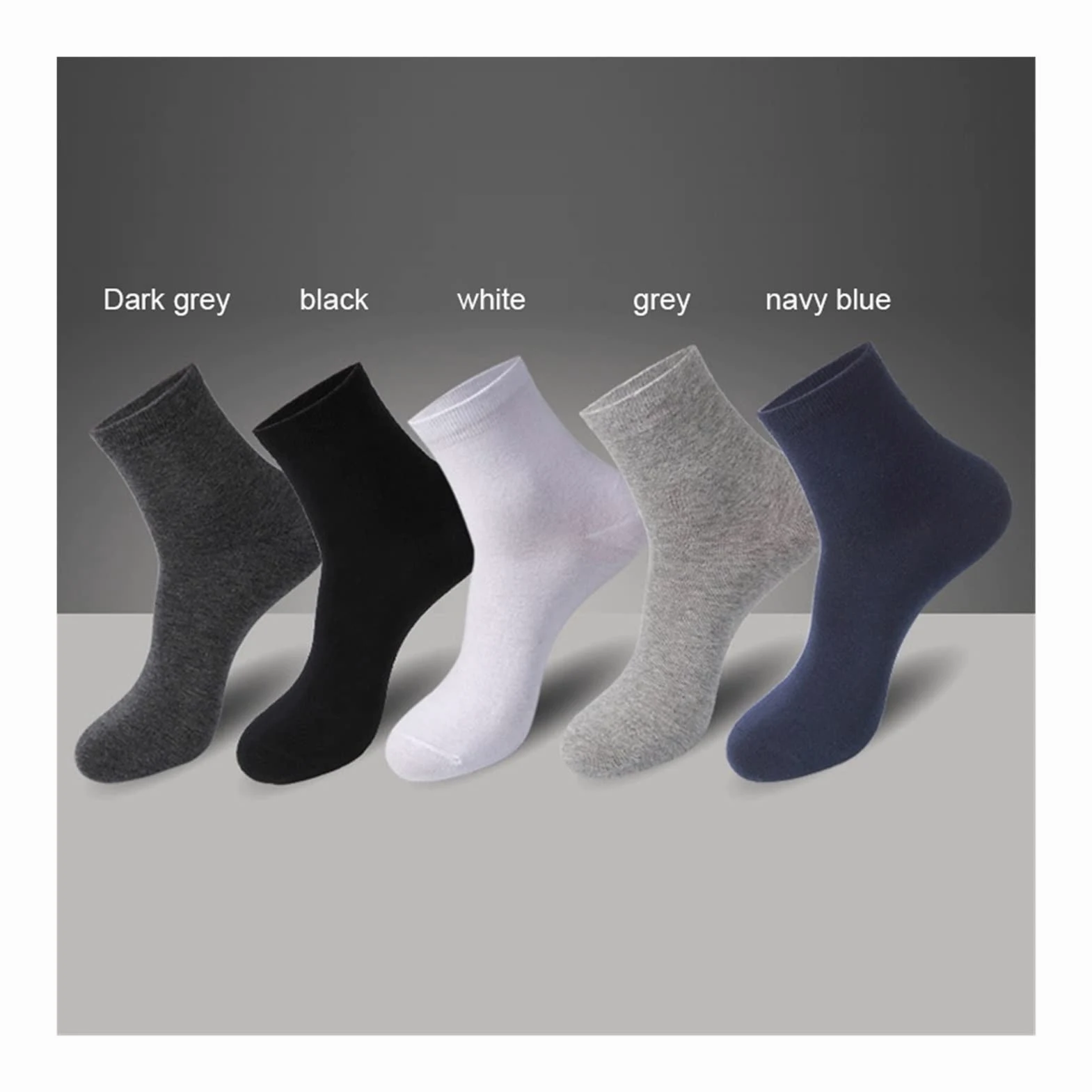 10 pares de calcetines de algodón de los hombres calcetines de negocios negros de otoño e invierno calcetines de regalo for hombres grandes tamaño 40-45 ( Color : 5 white 5 gray , tamaño : EUR 38-45 )