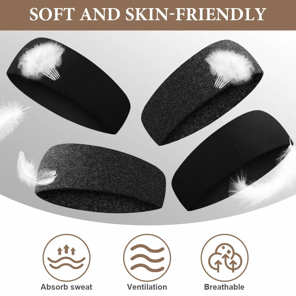 Cinta Pelo Deporte Hombre, Diadema Deportiva Elástica Durable, Cinta Sudor Cabeza Entrenamiento para Yoga, Fitness, Correr