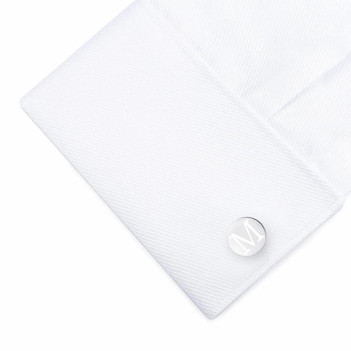 Honey Bear Carta Inicial Alfabeto Gemelos - Acero Inoxidable para la Camisa de los Hombres Regalo de Boda del Negocio,plata cepillada (M)