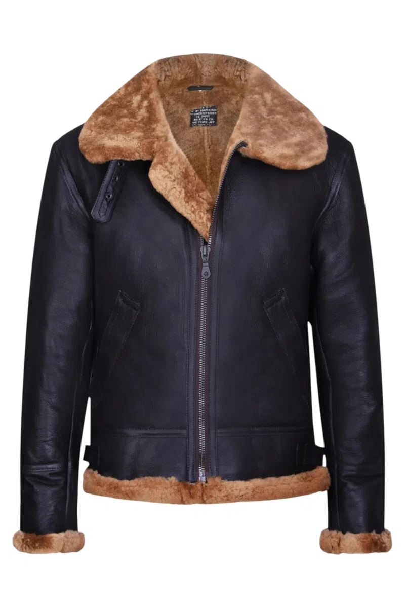 Infinity Leather Chaqueta de Aviador B3 de Piel de Oveja Para Hombre: Abrigo de Piloto de Vuelo de Piel de oveja Auténtica, Estilo Aviador Vintage de la Segunda Guerra Mundial.