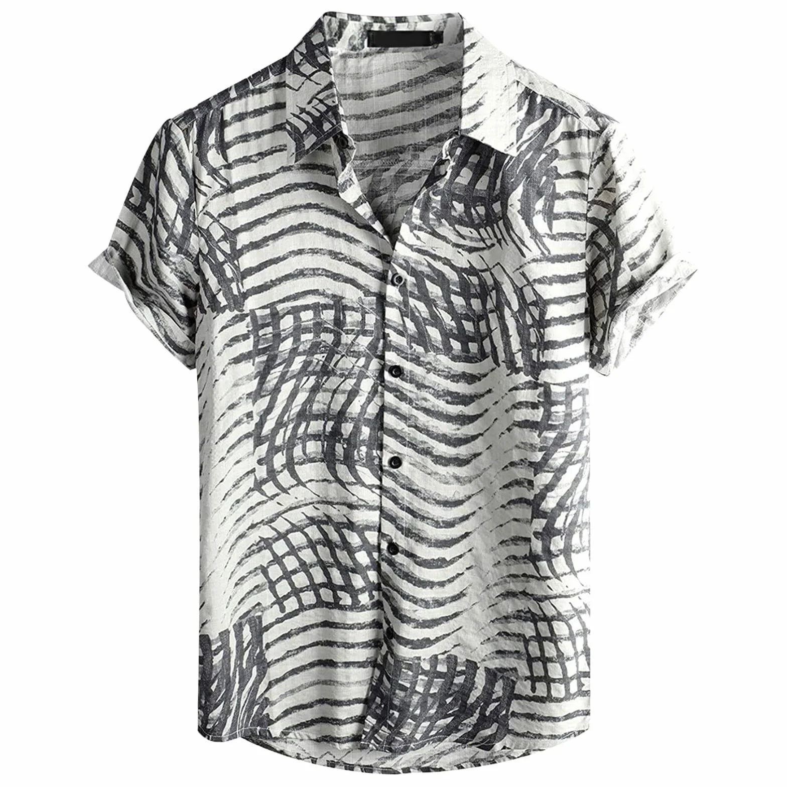 Camisa hawaiana vintage informal para hombre manga corta talla grande