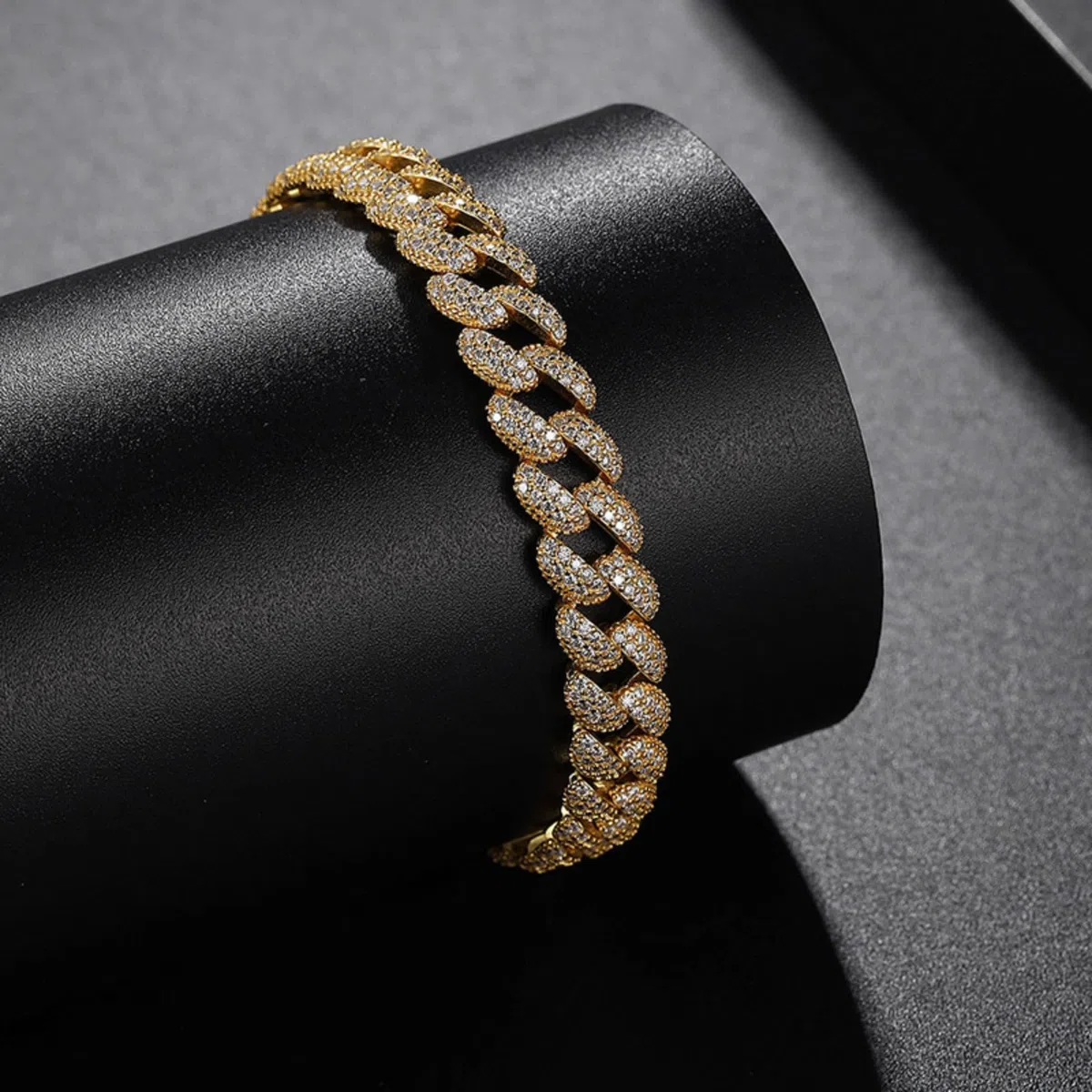 Pulsera de moissanita para hombre, pulsera de eslabones cubanos, hipoalergénica, plata de ley 925, pulseras de oro para hombre, color D, pulsera de cadena de diamantes VVS1, 16-21 cm