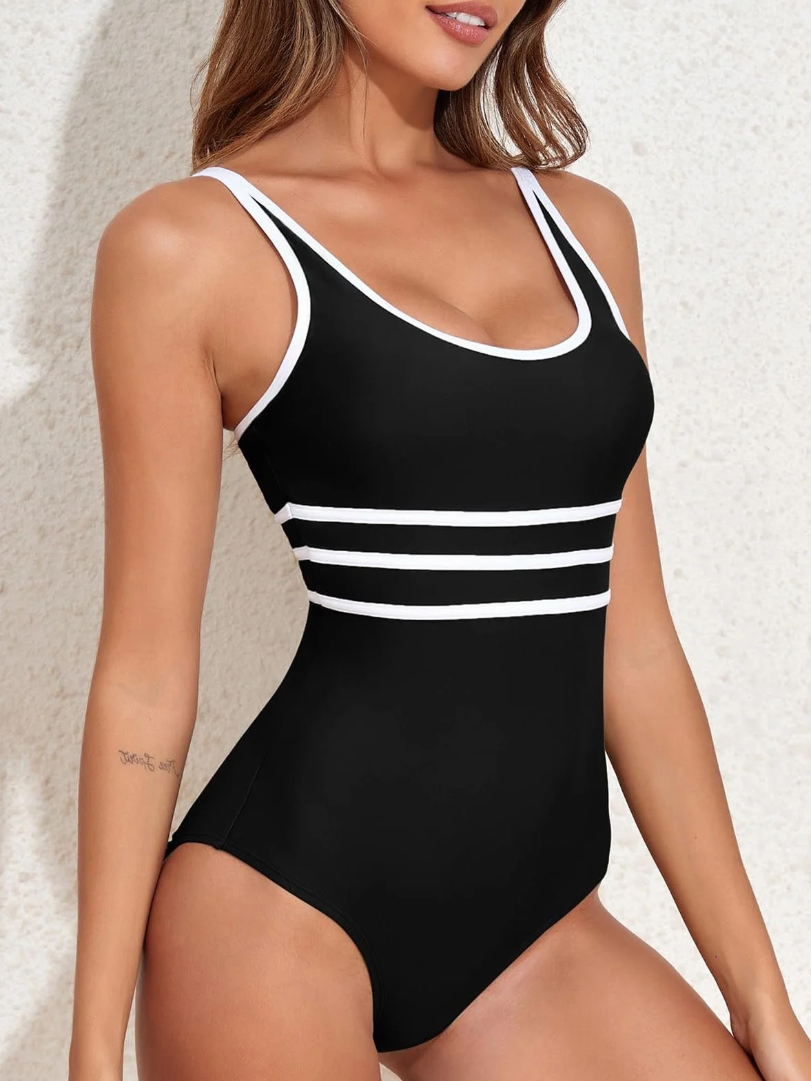 JFAN Bañadores Mujer Reductores Barriga Traje de Baño Mujer de Una Pieza Cintura Alta Cuello en U Bañadores Ropa de Baño Push Up de Playa de Chaleco