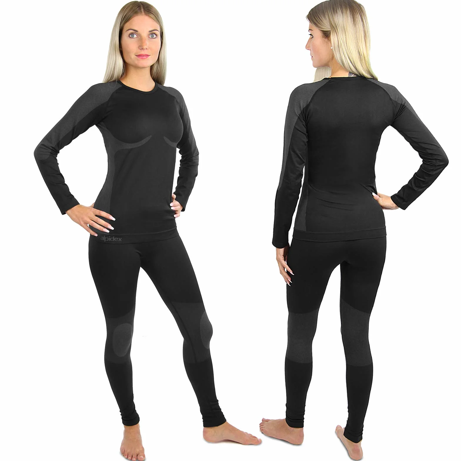 ALPIDEX Ropa Interior térmica Mujer cálido Funcional Transpirable esquí Deportes Conjuntos térmicos Invierno otoño