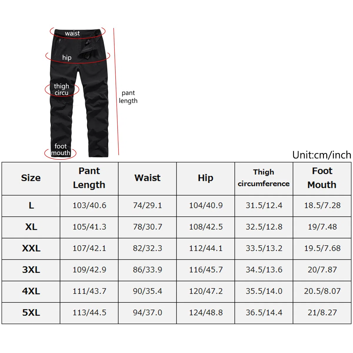 Pantalon de Senderismo Hombres Secado Rápido Impermeable Pantalones Trekking Acampada Transpirables(Size:4XL,Color:Gris)