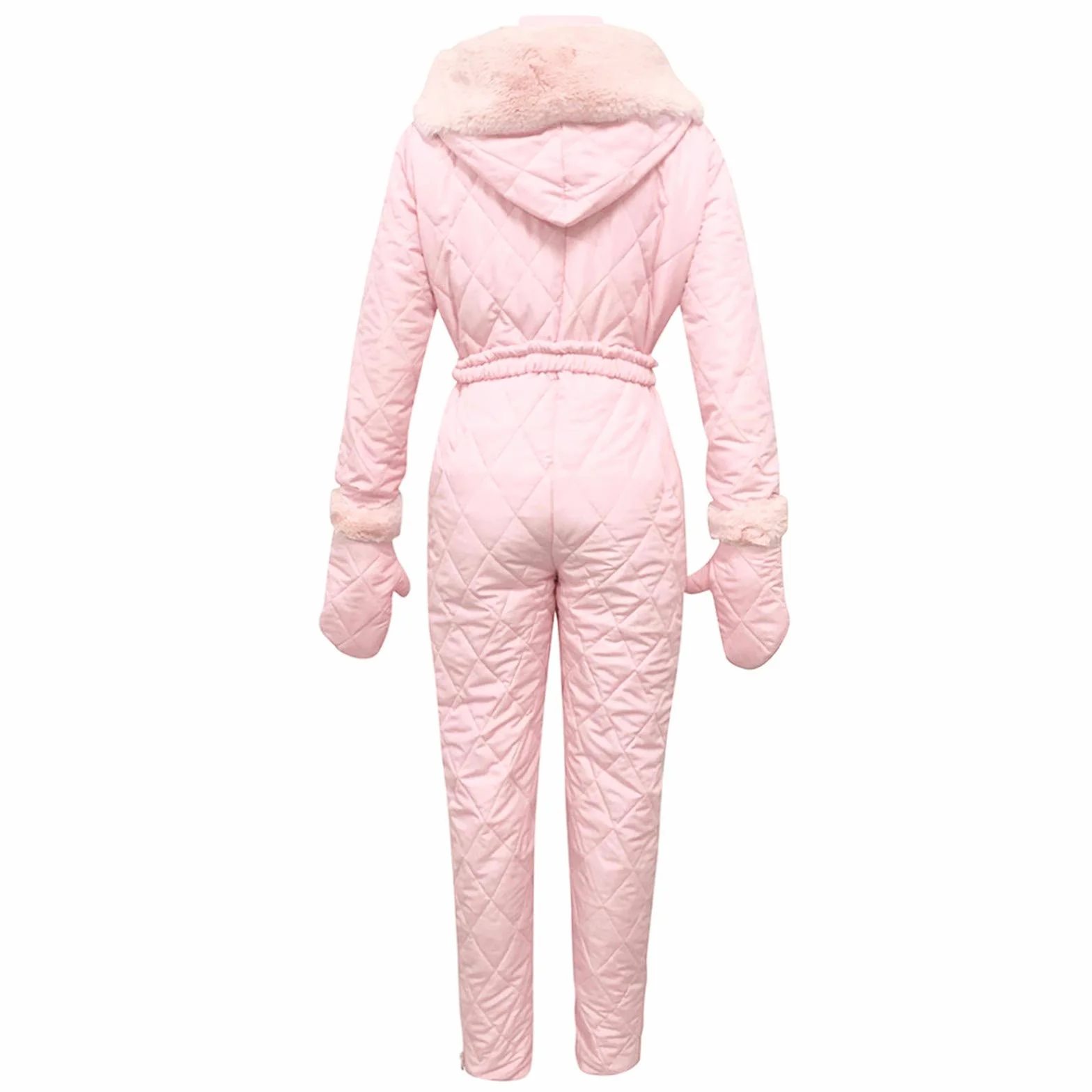 Mono de esquí para mujer impermeable resistente al viento con capucha cremallera