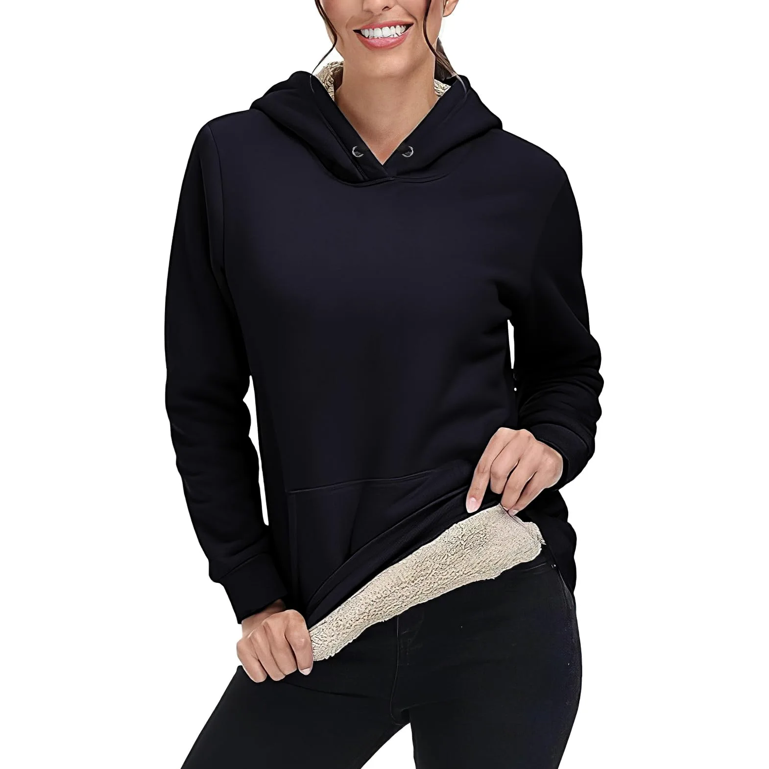 amropi Mujer Conjunto de Chándal con Forro Polar Sudadera con Capucha y Jogging Pantalones Cálido Invierno Traje