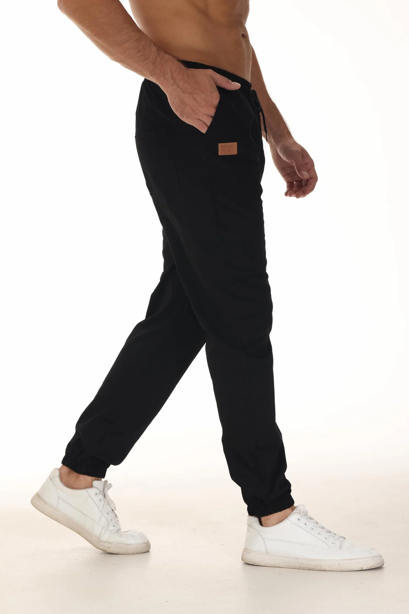 LIUPMWE Pantalones de Trabajo Hombre Casual Elásticos Jogging Pantalón Algodón Slim Fit Cargo Pants con Bolsillos Otoño Inviernos