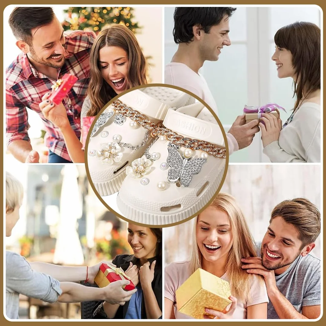 32 adornos para zapatos con diamantes de cristal, accesorios para zapatos DIY, diseño de flores, accesorios brillantes con diamantes de cristal, para cumpleaños de mujeres y niñas.