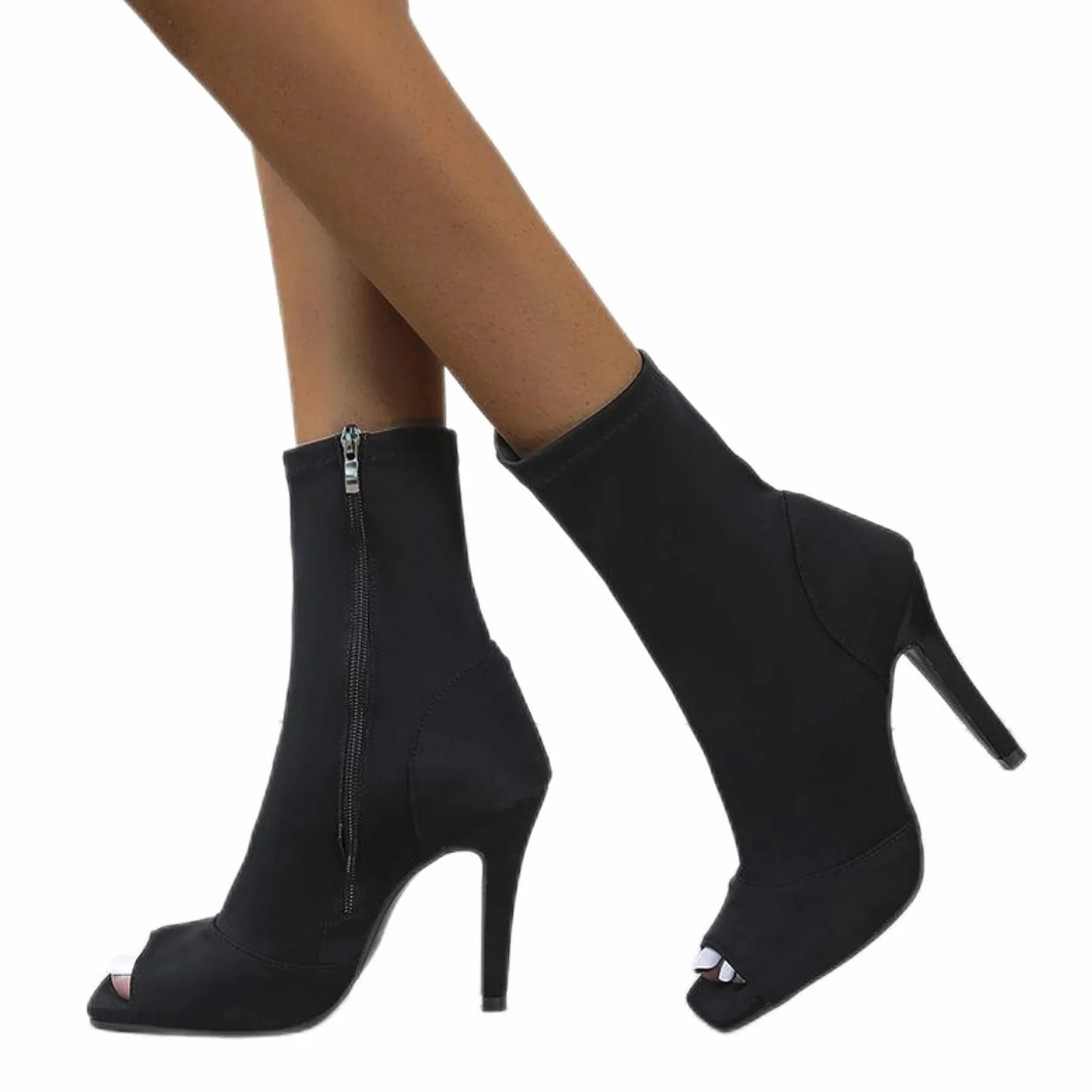 CHAOYI Sandalias de verano de tacón alto para exteriores, zapatos de baile latino, botas de nailon para bailarina femenina, sexy, para entrenamiento de jazz, tacones modernos, color caqui, 36