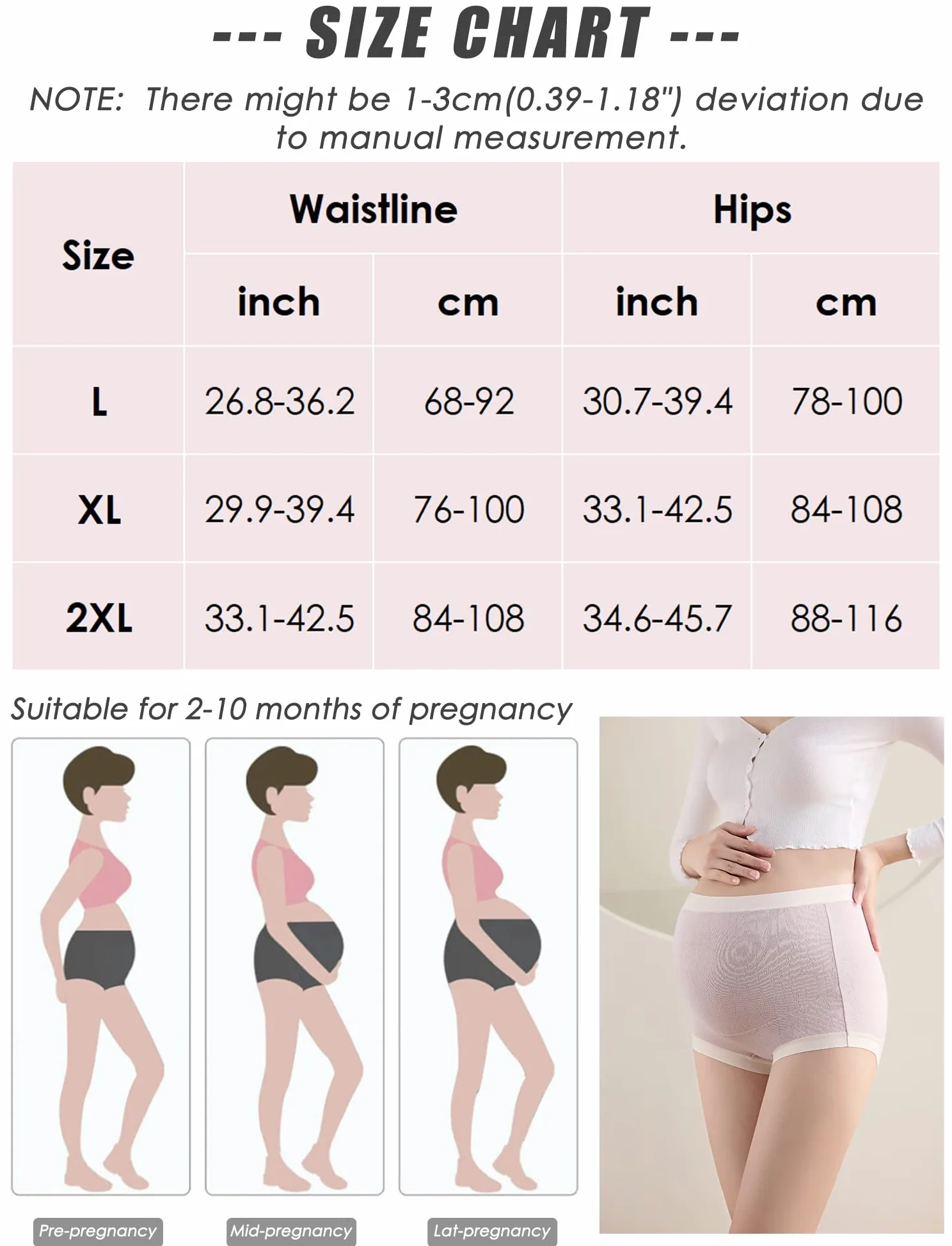 FEOYA - Bragas de maternidad para mujer, de algodón, talla grande, cintura alta, sin costuras, paquete de 3 - Multi color - Large