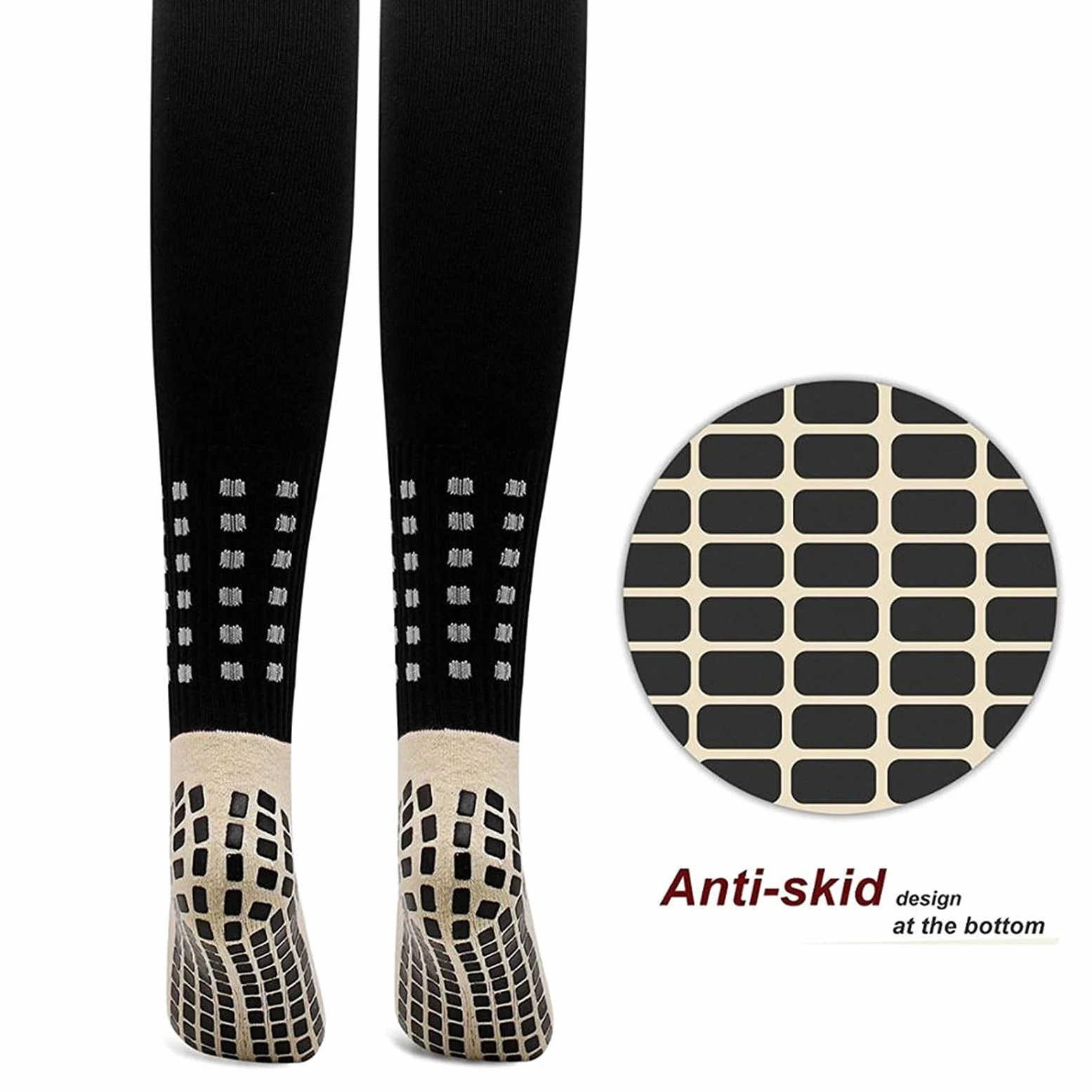 Calcetines Antideslizantes de la Rodilla de fútbol, ​​fútbol Antideslizante/Baloncesto/de Hockey Deportes de Deportes Calcetines de Grano Espesado Toalla Inferior cortando Calcetines de Correr