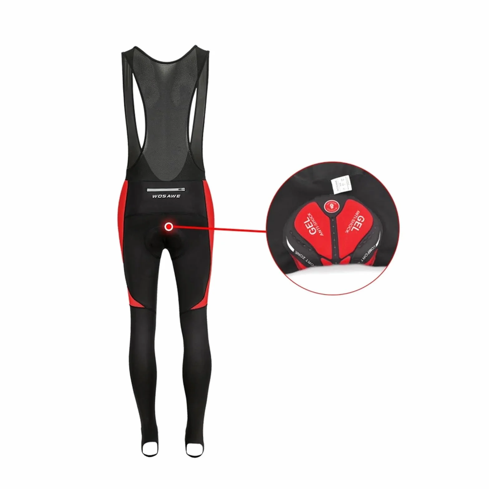 Pantalones de Ciclismo Térmicos Lana con Tirantes Cremallera Hombre