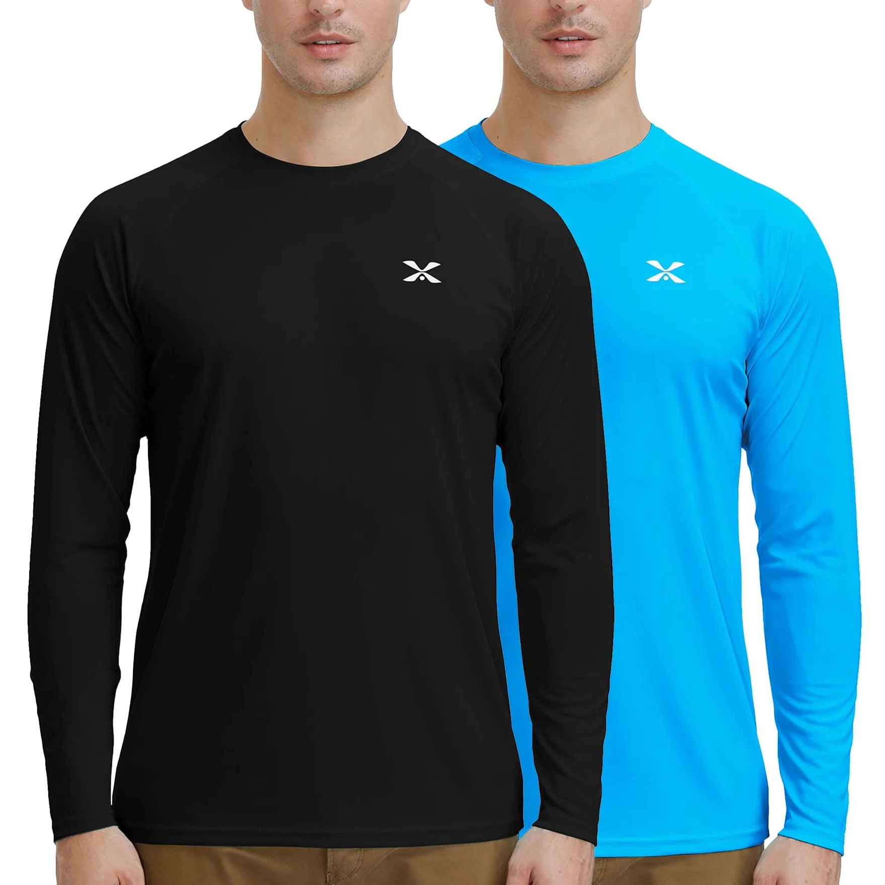 MOHEEN Camiseta de manga larga para hombre con protección solar UPF 50+, de secado rápido, para senderismo, pesca, natación, tallas M-3XL