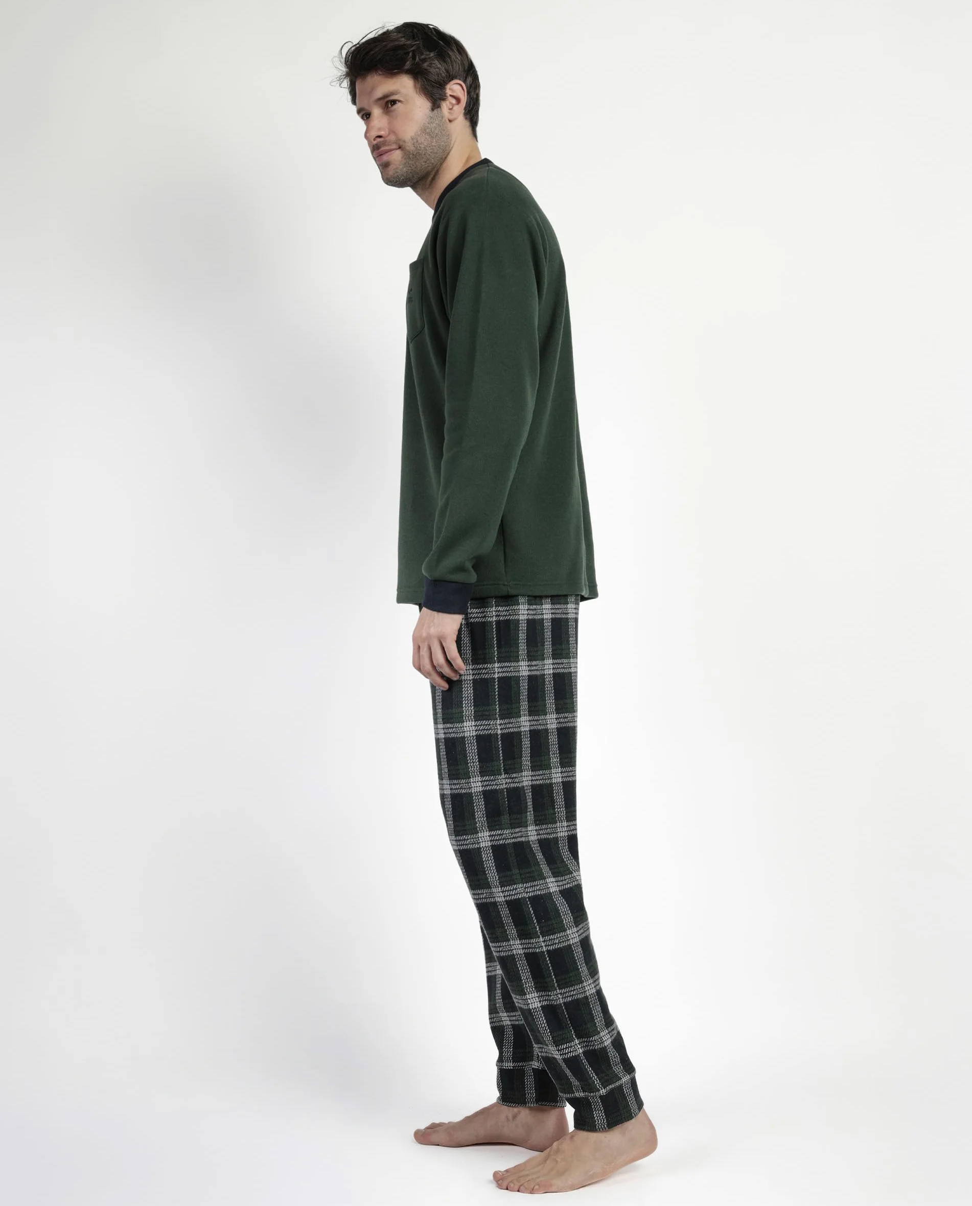 ADMAS magnific Pijama Manga Larga Pico smeraldo para Hombre