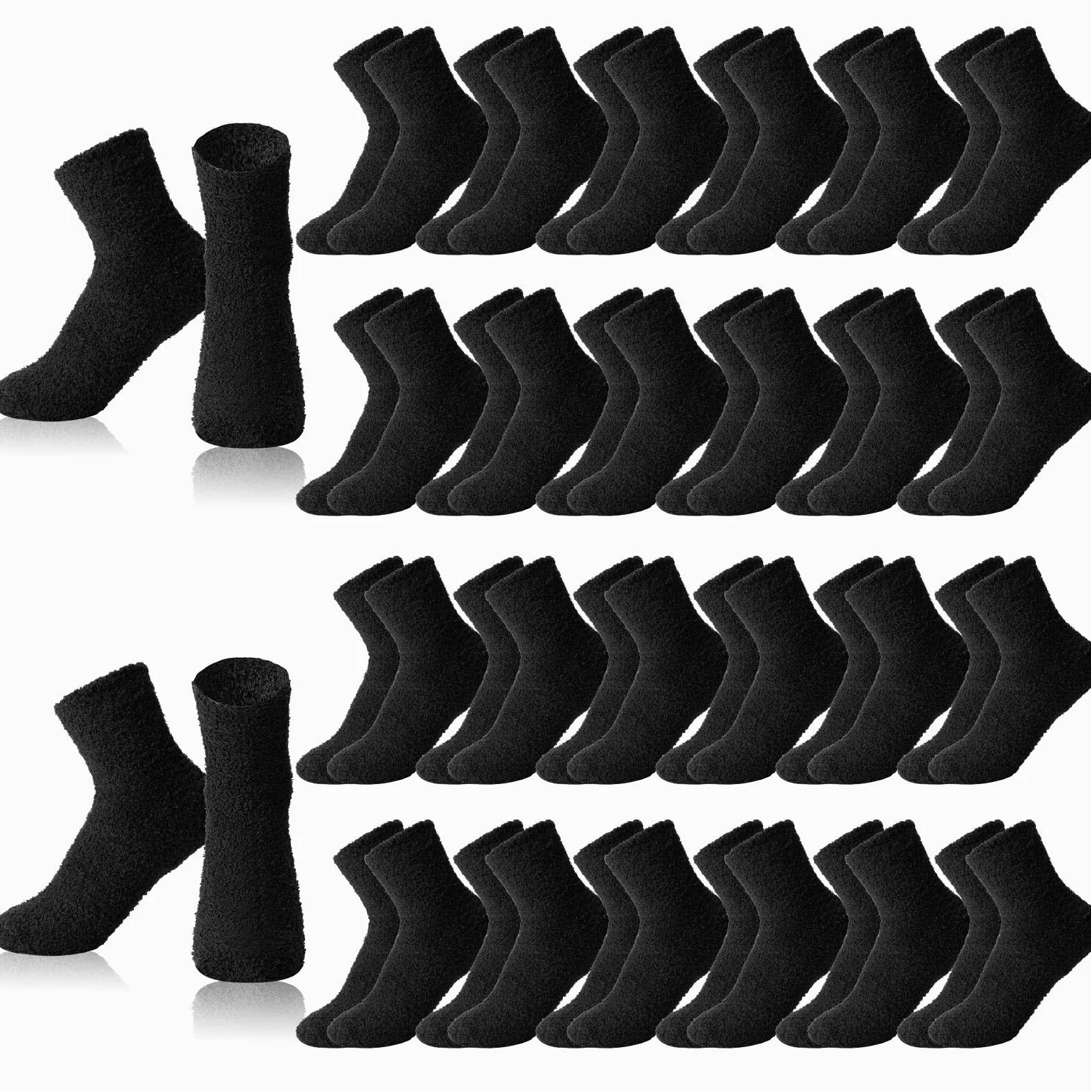 Handepo 24 pares de calcetines mullidos para mujer, para invierno, esponjosos, para dormir, para el hogar, al aire libre, regalo para mujer
