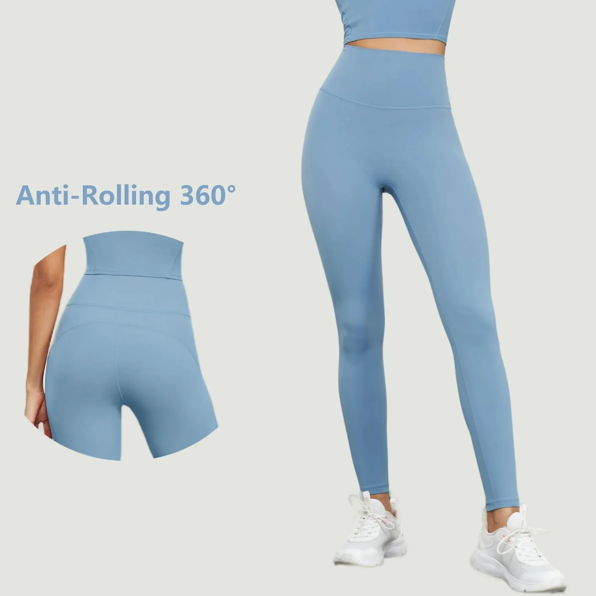 Leggings Mujer Pantalones de Yoga for Mujer con Bolsillo, Mallas de Gimnasio Antideslizantes sin Costuras de Cintura Alta, Mallas Deportivas, Medias, Ropa de Yoga