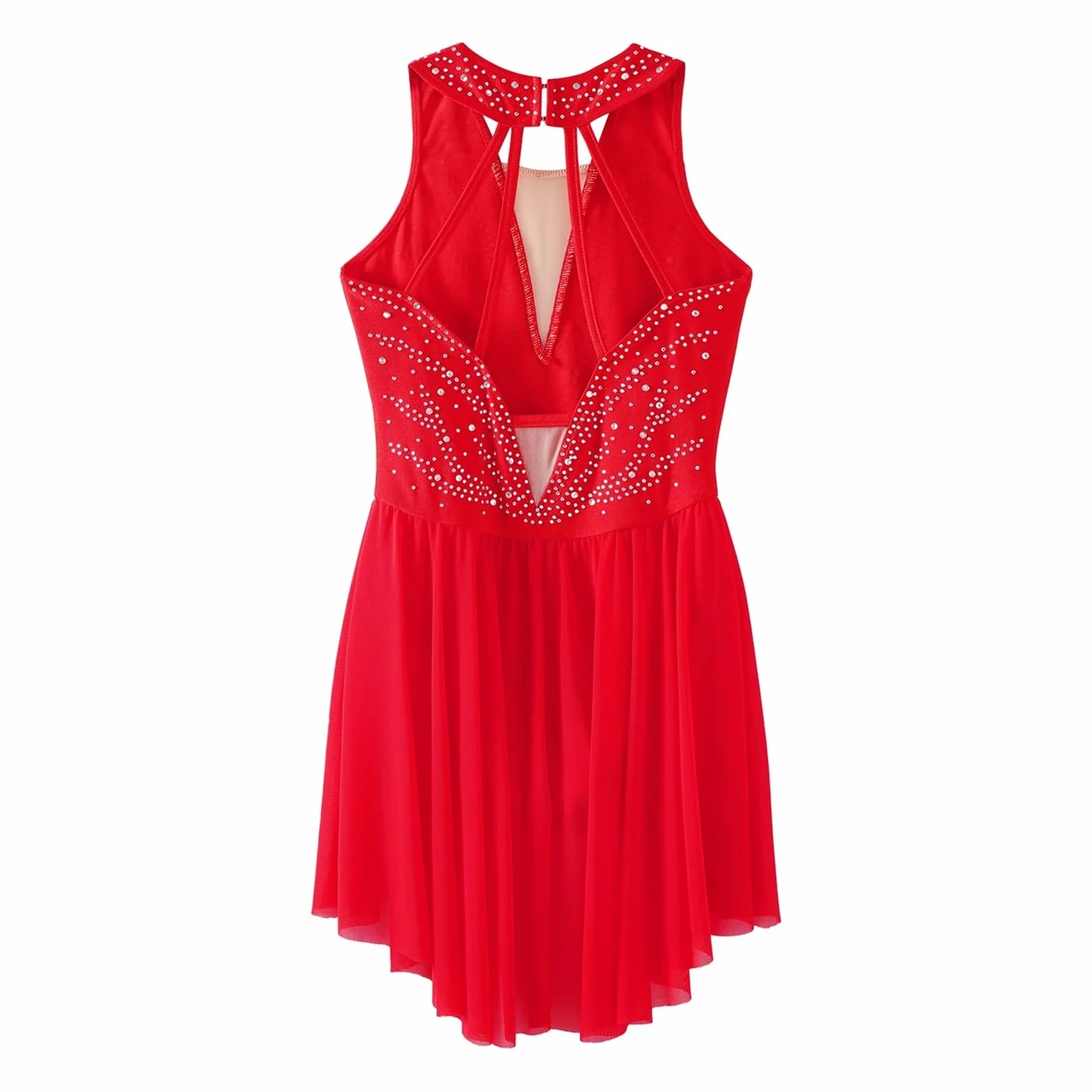 Vestido de Patinaje artístico con Diamantes imitación for niños, Traje Baile lírico, Gimnasia, Letard, Vestido Ballet, Ropa actuación