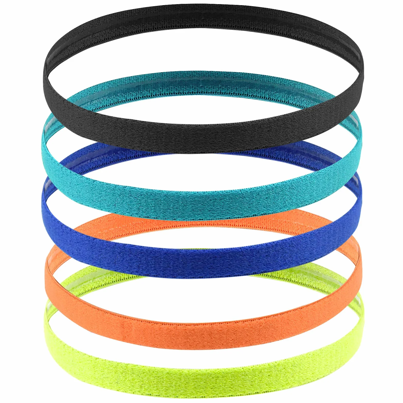 Cintas de Pelo Deportivas Antideslizantes para Fútbol, Yoga, Trotar, Correr - 5 Piezas