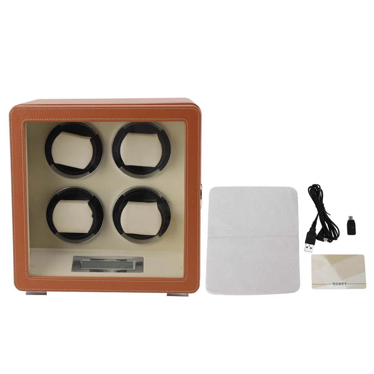 Fdit Caja Giratoria para Relojes Automáticos, Organizador para 4 Relojes
