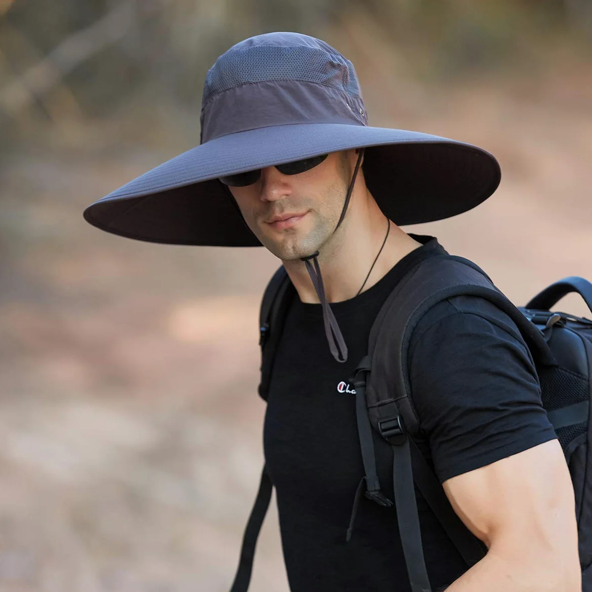 Leotruny Sombrero de ala súper ancha UPF50+, impermeable, para pesca, senderismo, camping